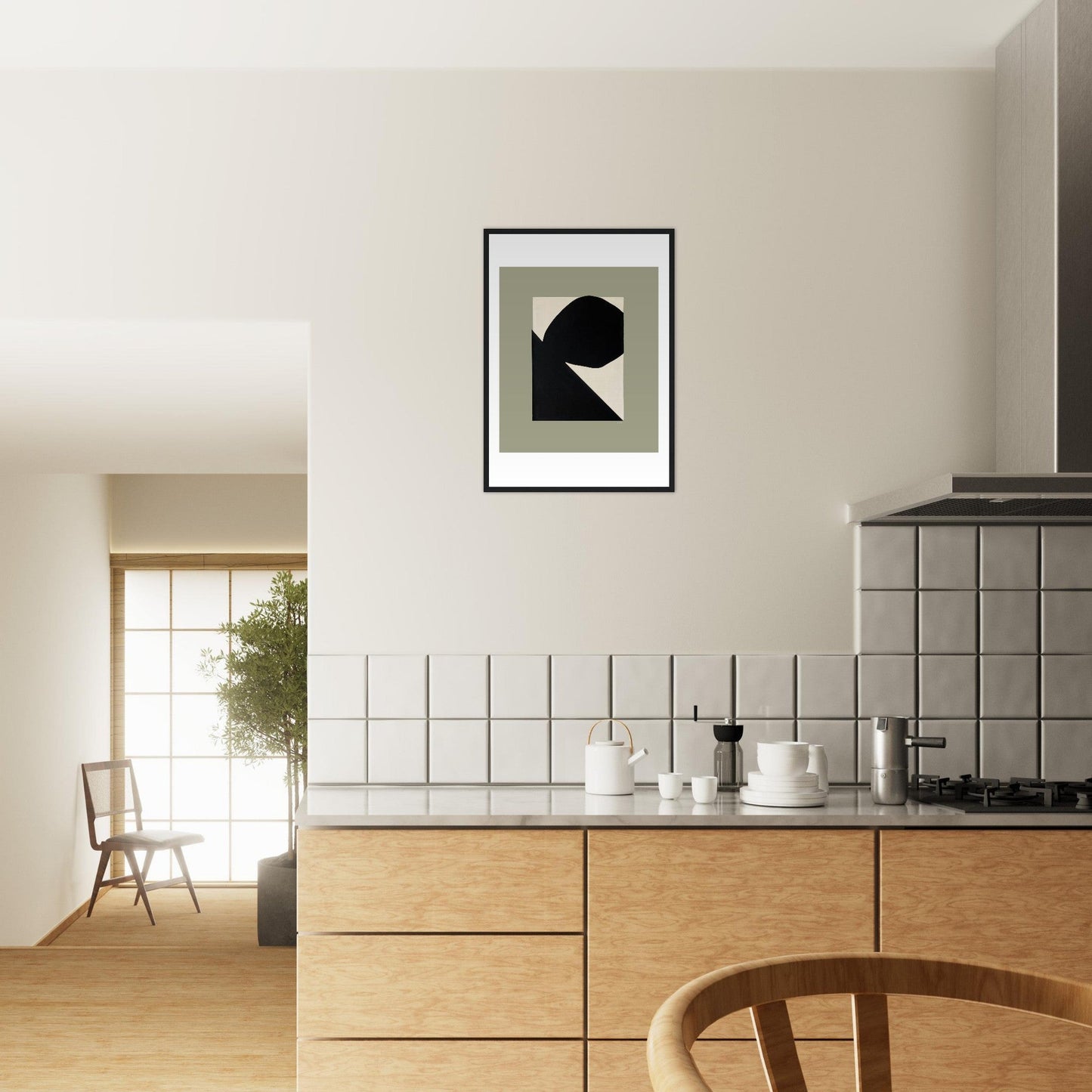 Abstract Cliff With Rock: Abstract Landscape , Framed Art Print - Creations Awol