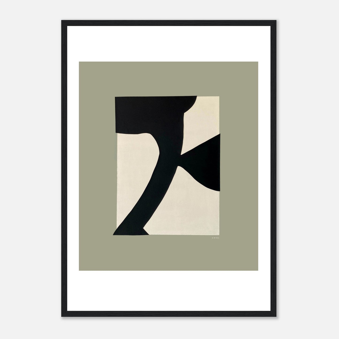 Abstract Flower Art, Minimalist Plant Wall Decor: Framed Art Print - Creations Awol