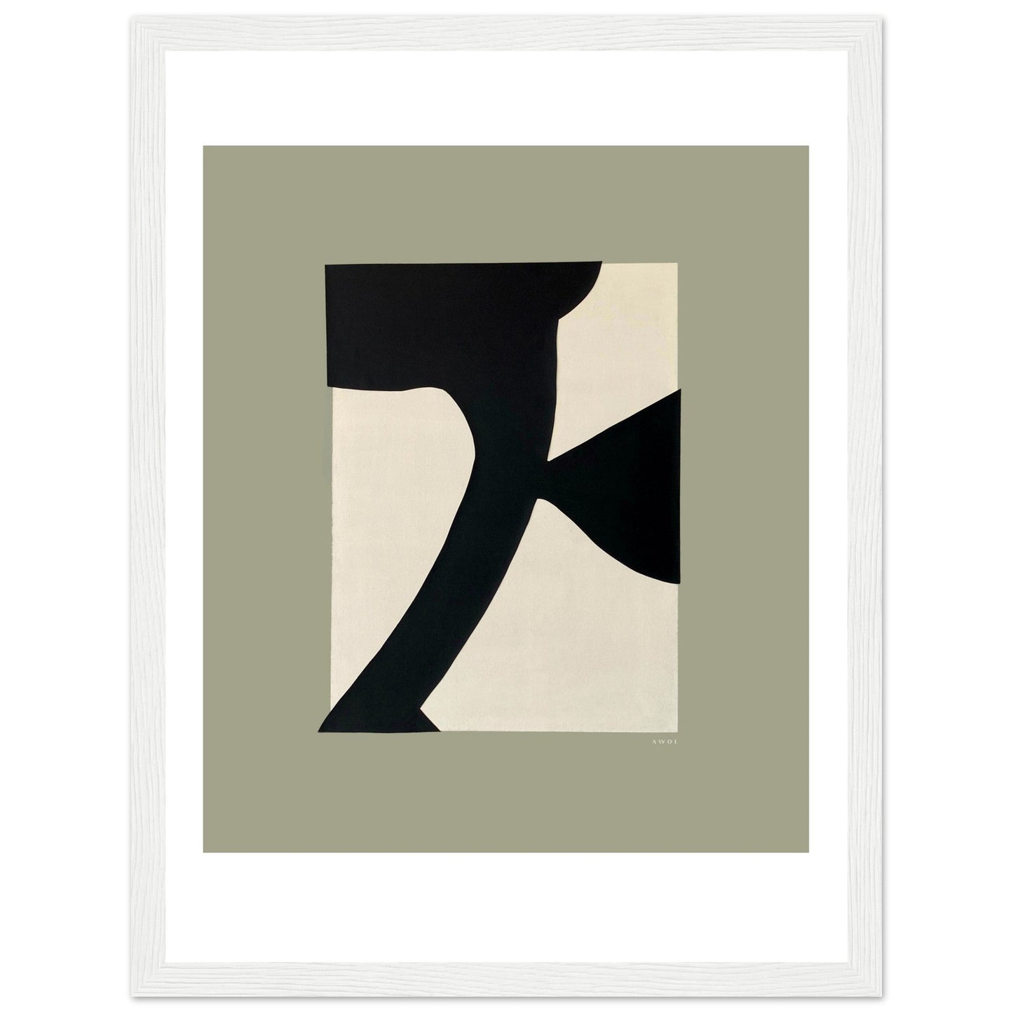 Abstract Flower Art, Minimalist Plant Wall Decor: Framed Art Print - Creations Awol