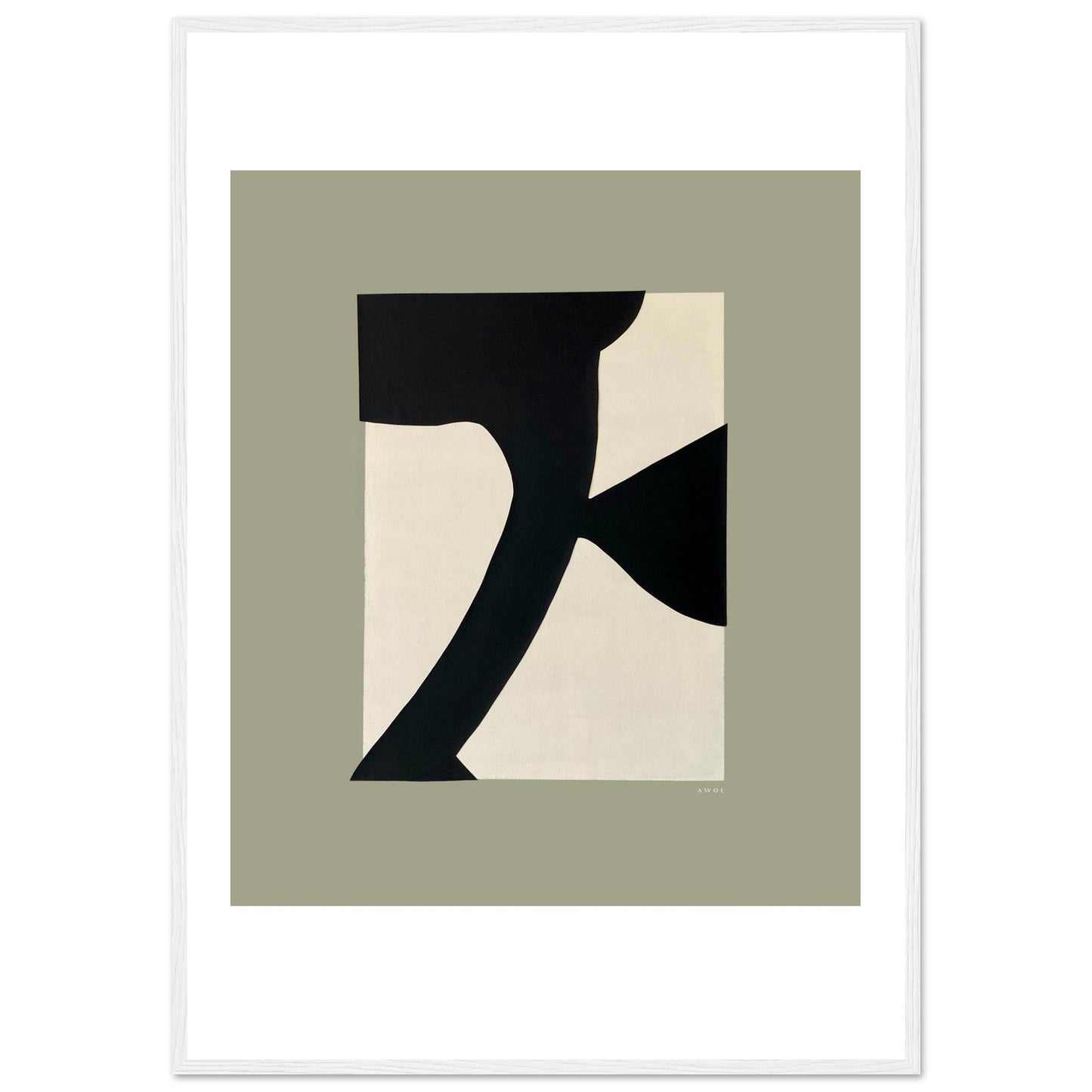 Abstract Flower Art, Minimalist Plant Wall Decor: Framed Art Print - Creations Awol