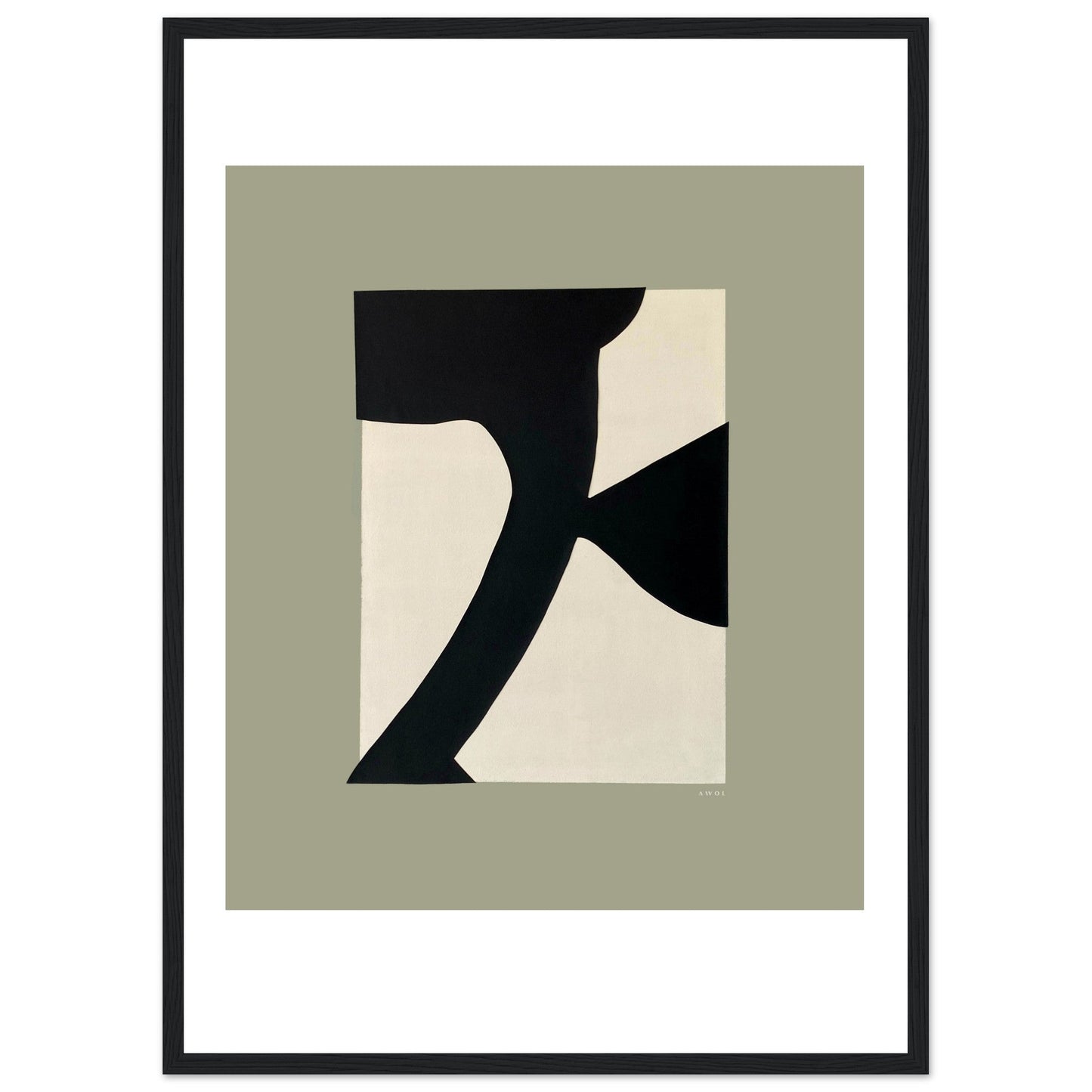 Abstract Flower Art, Minimalist Plant Wall Decor: Framed Art Print - Creations Awol