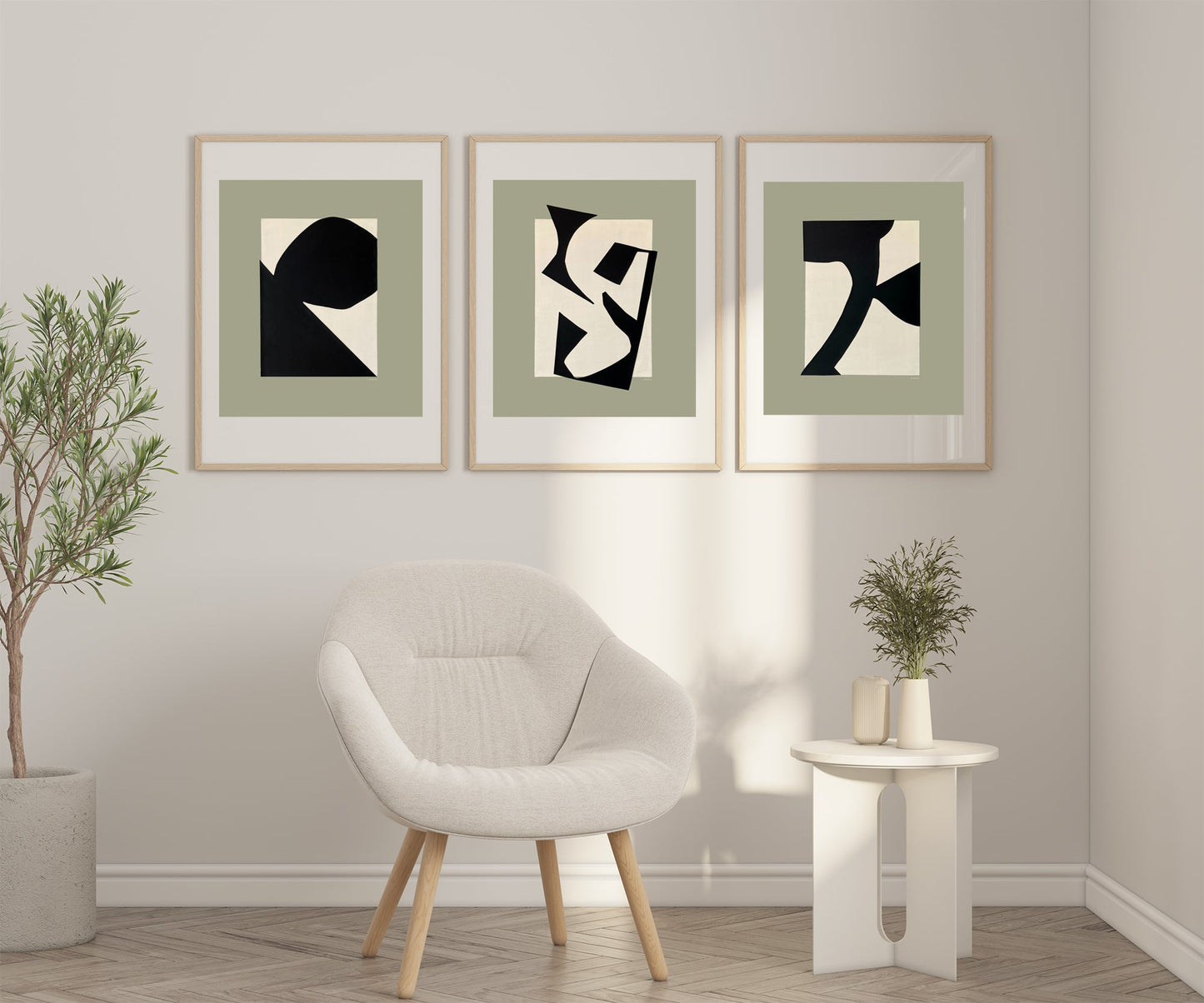 Abstract Flower Art, Minimalist Plant Wall Decor: Framed Art Print - Creations Awol