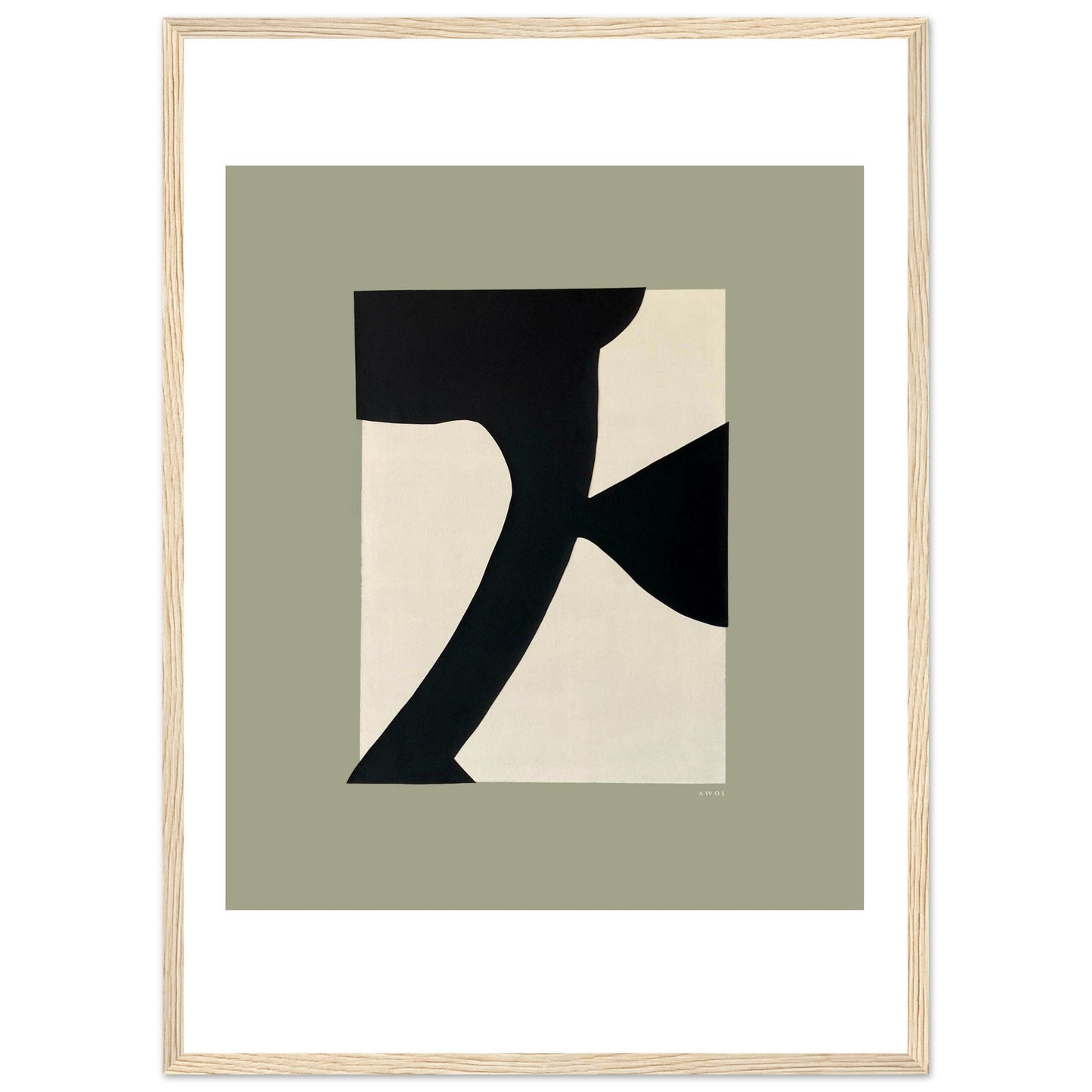 Abstract Flower Art, Minimalist Plant Wall Decor: Framed Art Print - Creations Awol