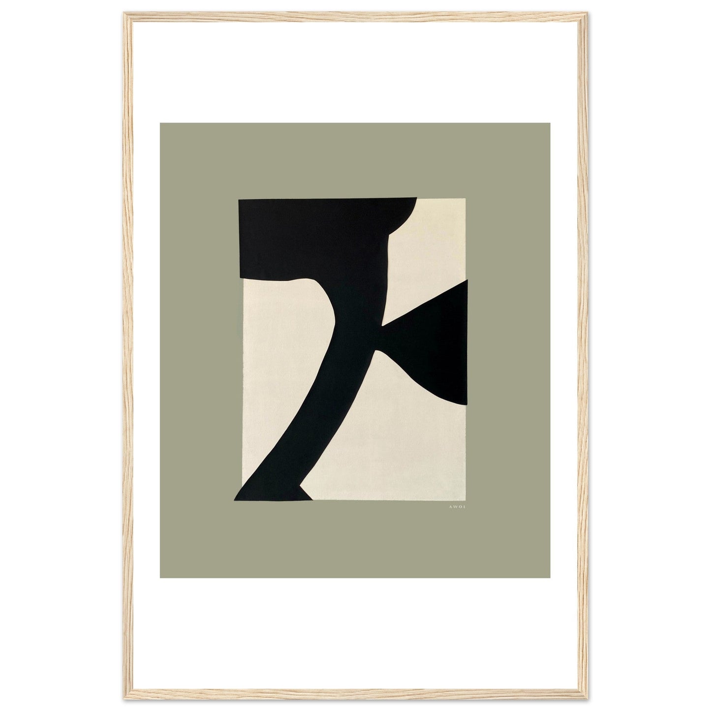 Abstract Flower Art, Minimalist Plant Wall Decor: Framed Art Print - Creations Awol