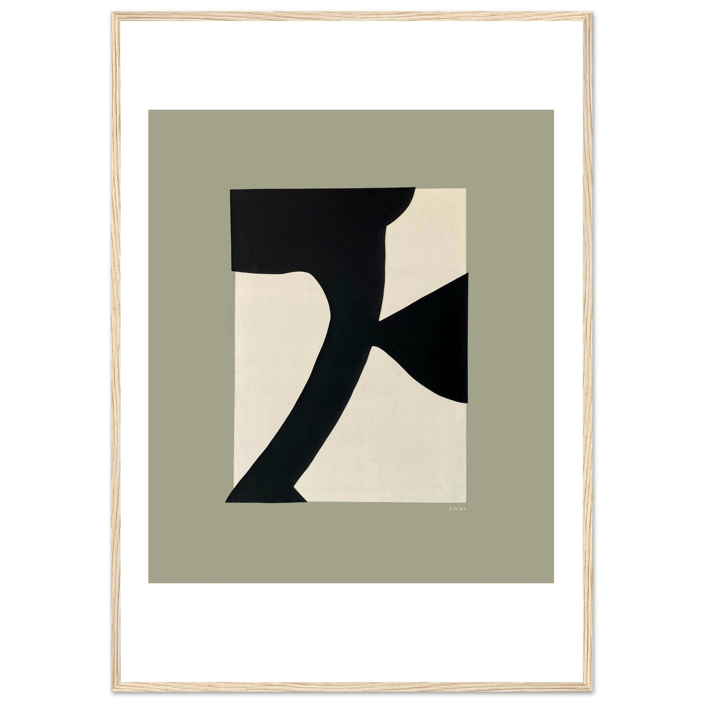 Abstract Flower Art, Minimalist Plant Wall Decor: Framed Art Print - Creations Awol