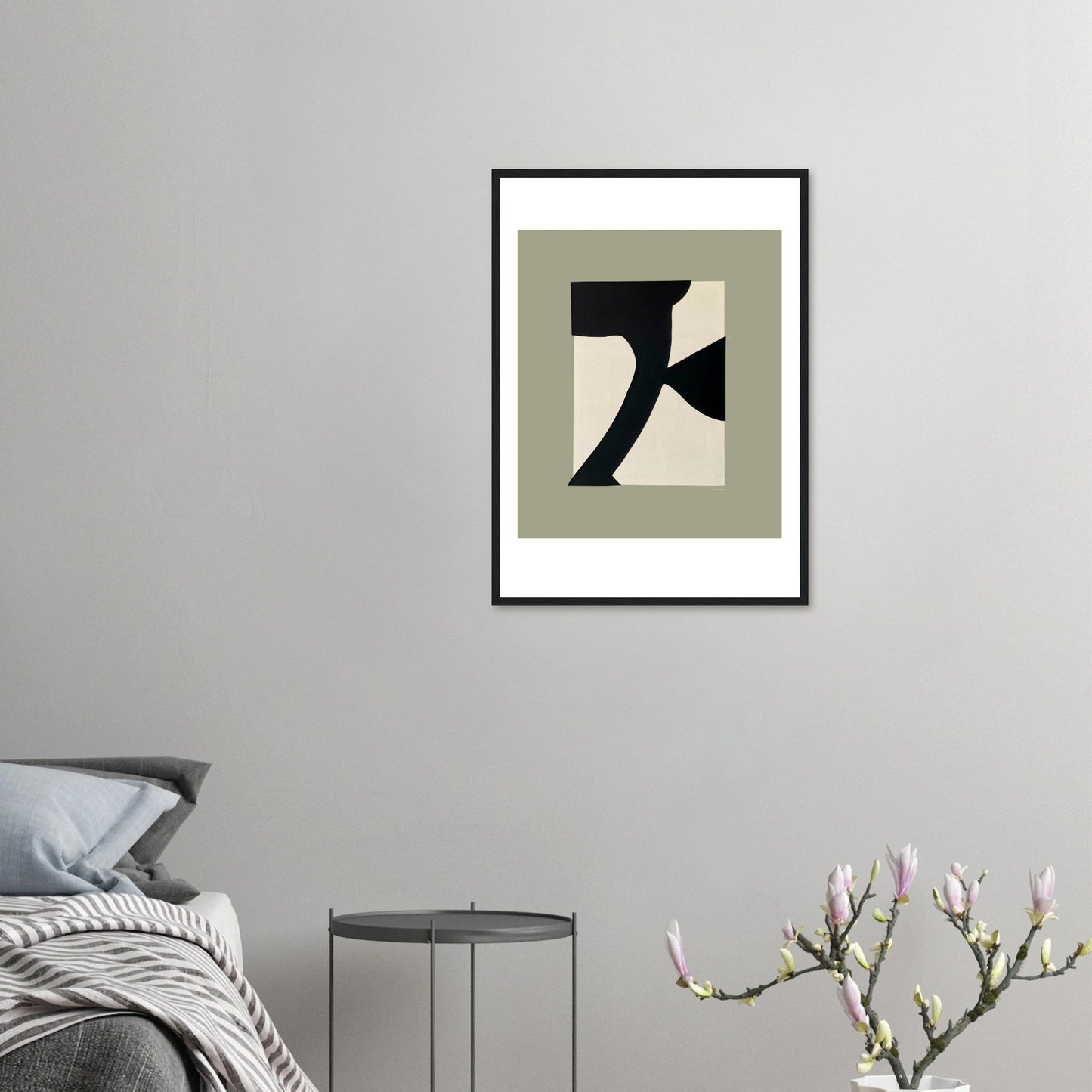 Abstract Flower Art, Minimalist Plant Wall Decor: Framed Art Print - Creations Awol