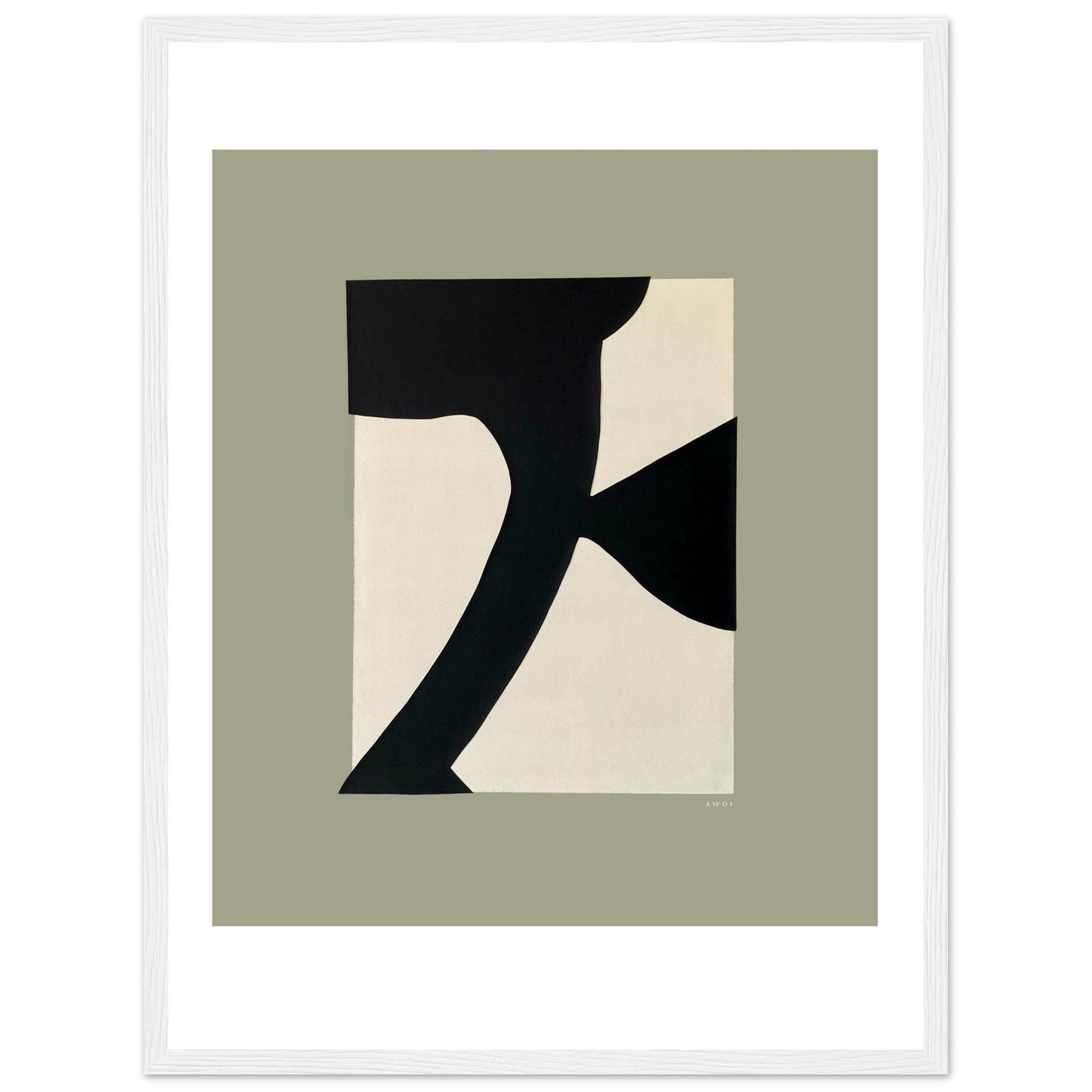 Abstract Flower Art, Minimalist Plant Wall Decor: Framed Art Print - Creations Awol