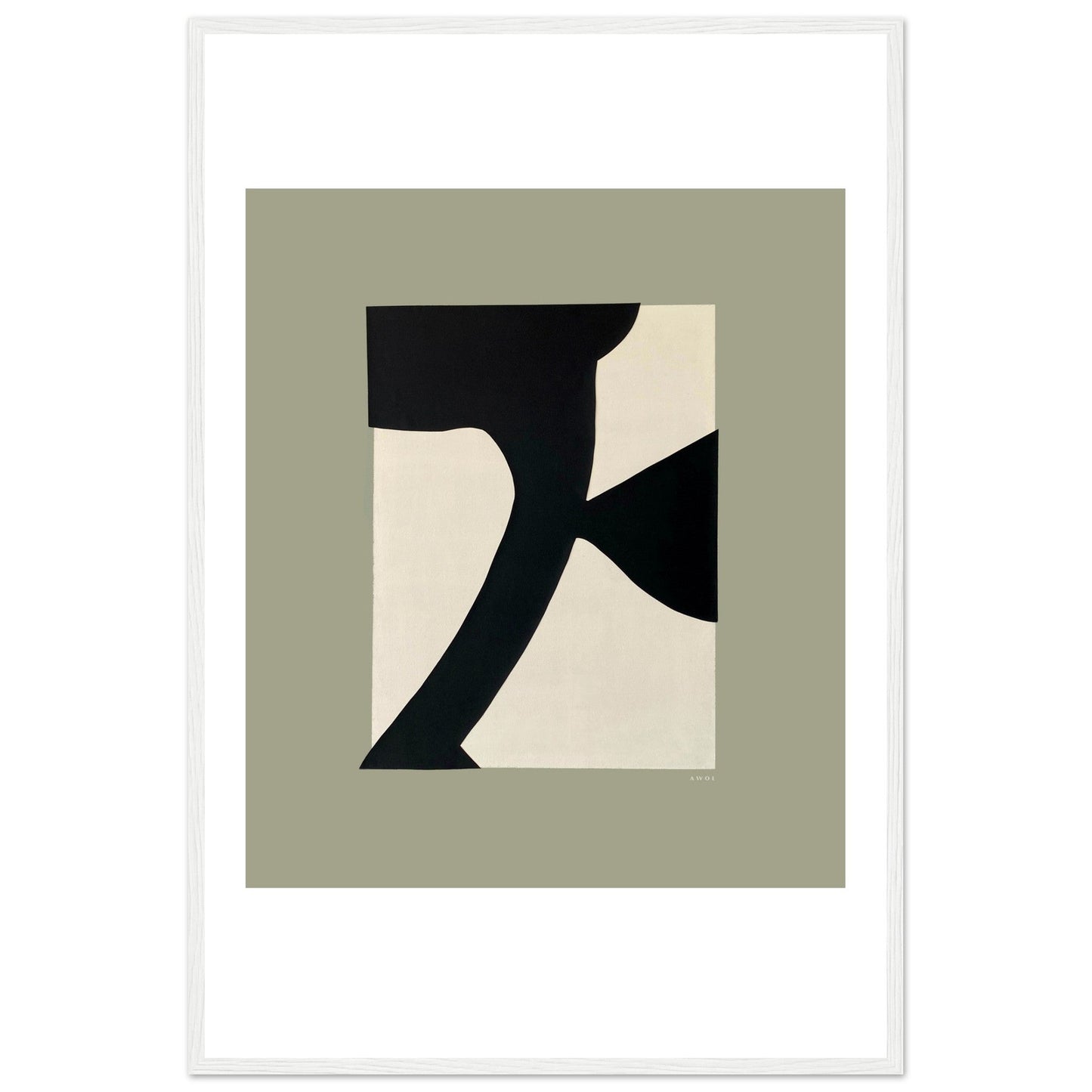 Abstract Flower Art, Minimalist Plant Wall Decor: Framed Art Print - Creations Awol