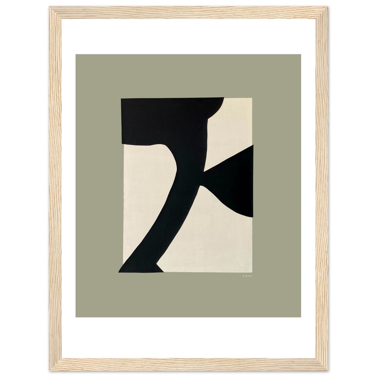 Abstract Flower Art, Minimalist Plant Wall Decor: Framed Art Print - Creations Awol
