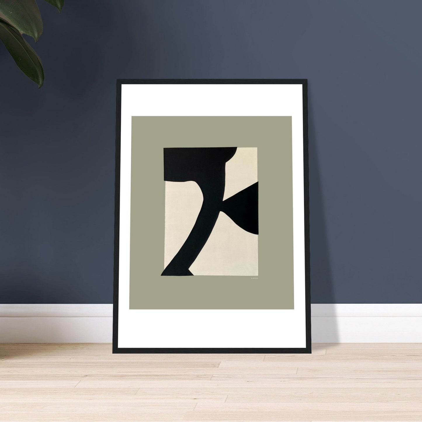 Abstract Flower Art, Minimalist Plant Wall Decor: Framed Art Print - Creations Awol