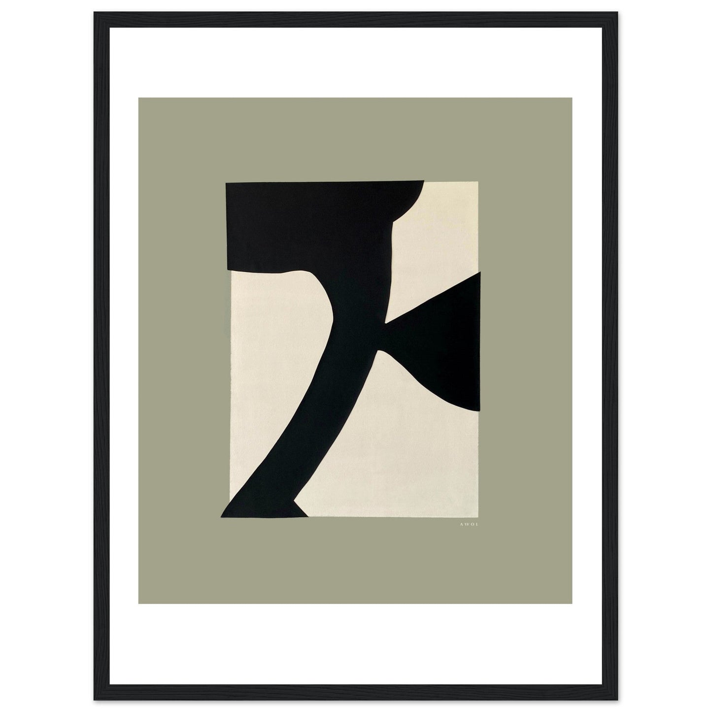 Abstract Flower Art, Minimalist Plant Wall Decor: Framed Art Print - Creations Awol