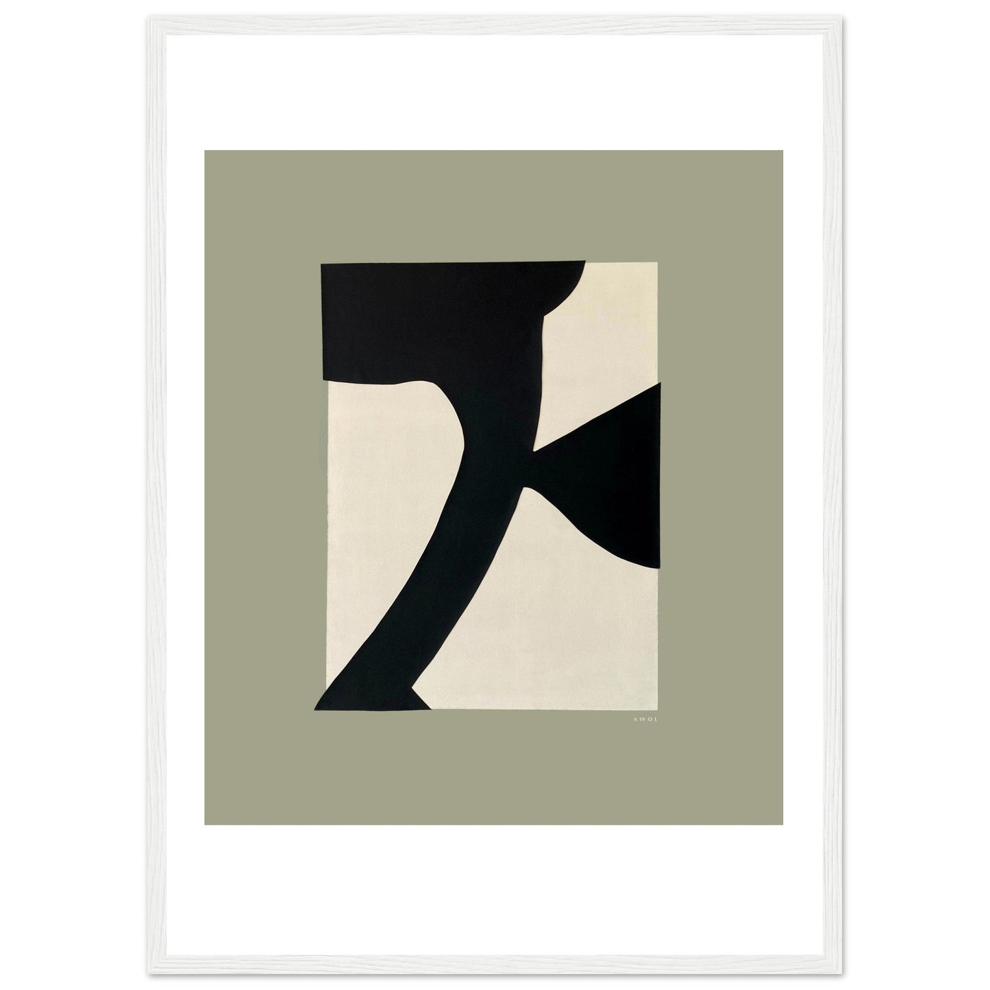 Abstract Flower Art, Minimalist Plant Wall Decor: Framed Art Print - Creations Awol
