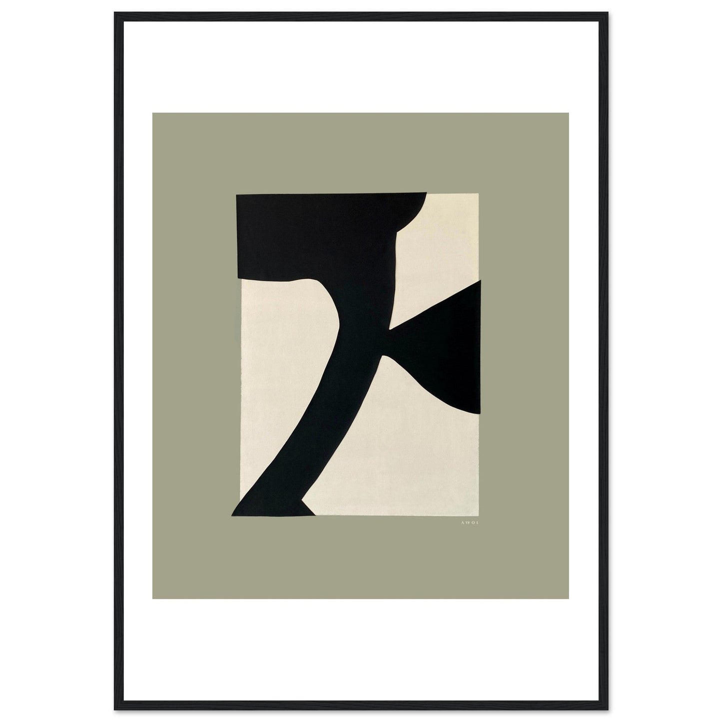 Abstract Flower Art, Minimalist Plant Wall Decor: Framed Art Print - Creations Awol