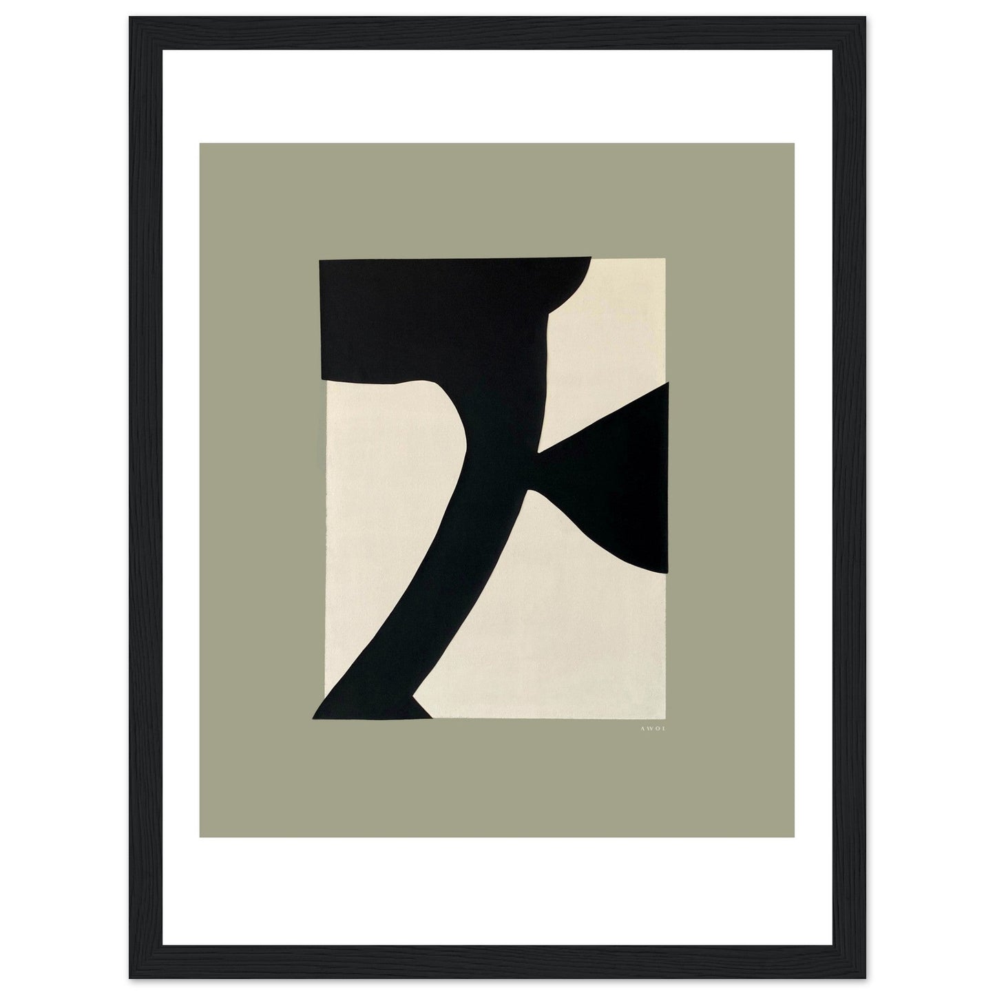 Abstract Flower Art, Minimalist Plant Wall Decor: Framed Art Print - Creations Awol