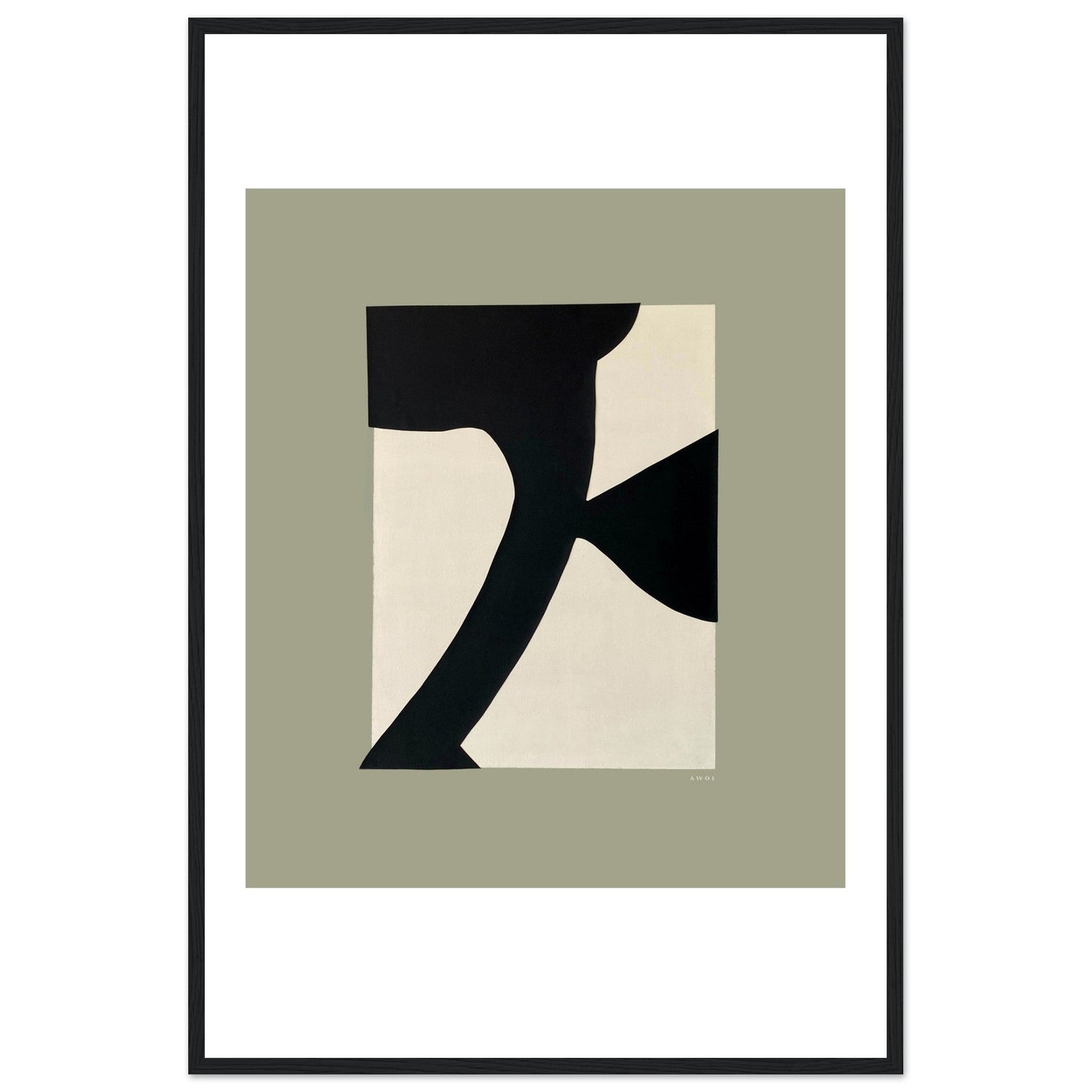 Abstract Flower Art, Minimalist Plant Wall Decor: Framed Art Print - Creations Awol