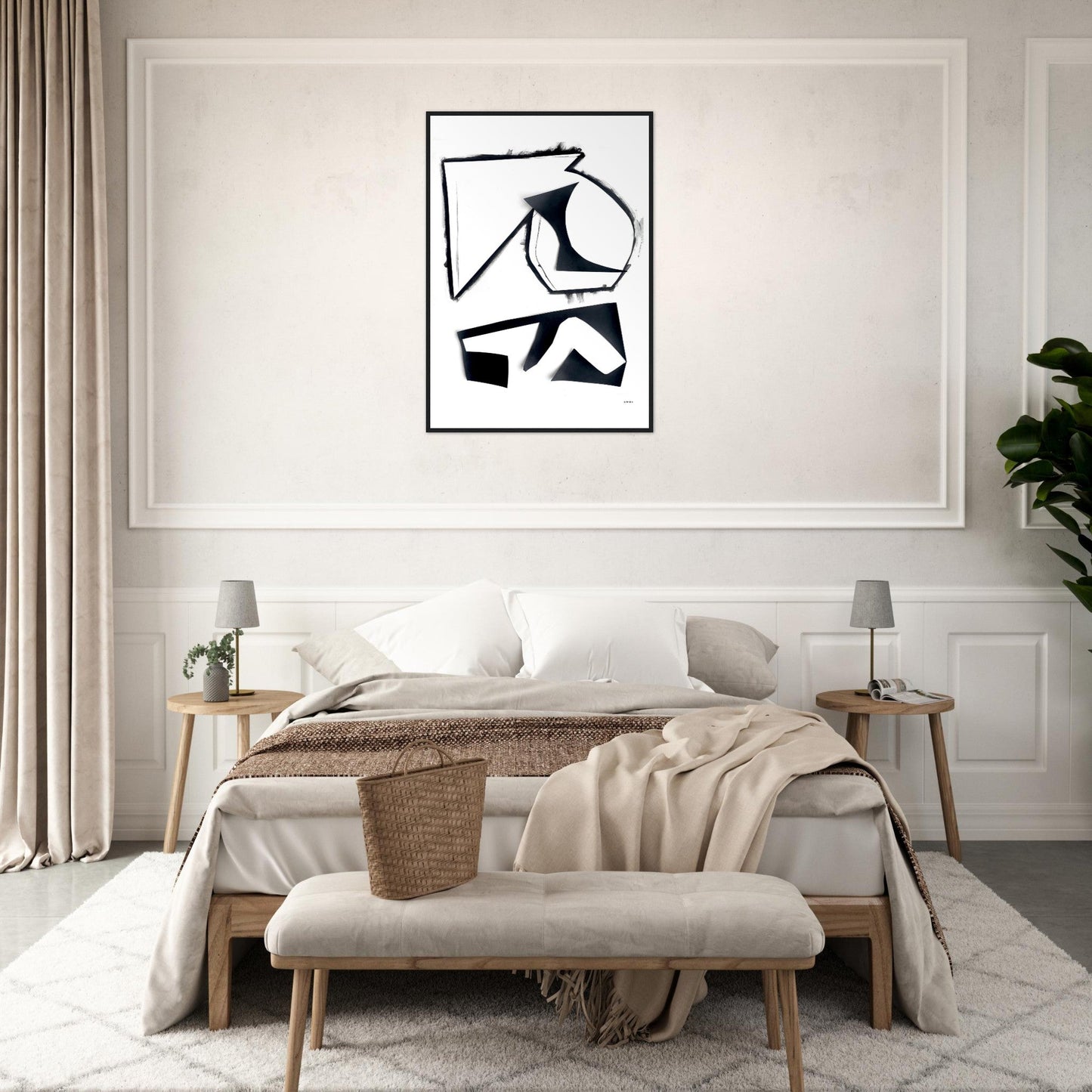 Abstract Hiking Trails: Black And White Collage Art: Framed Art Print - Creations Awol