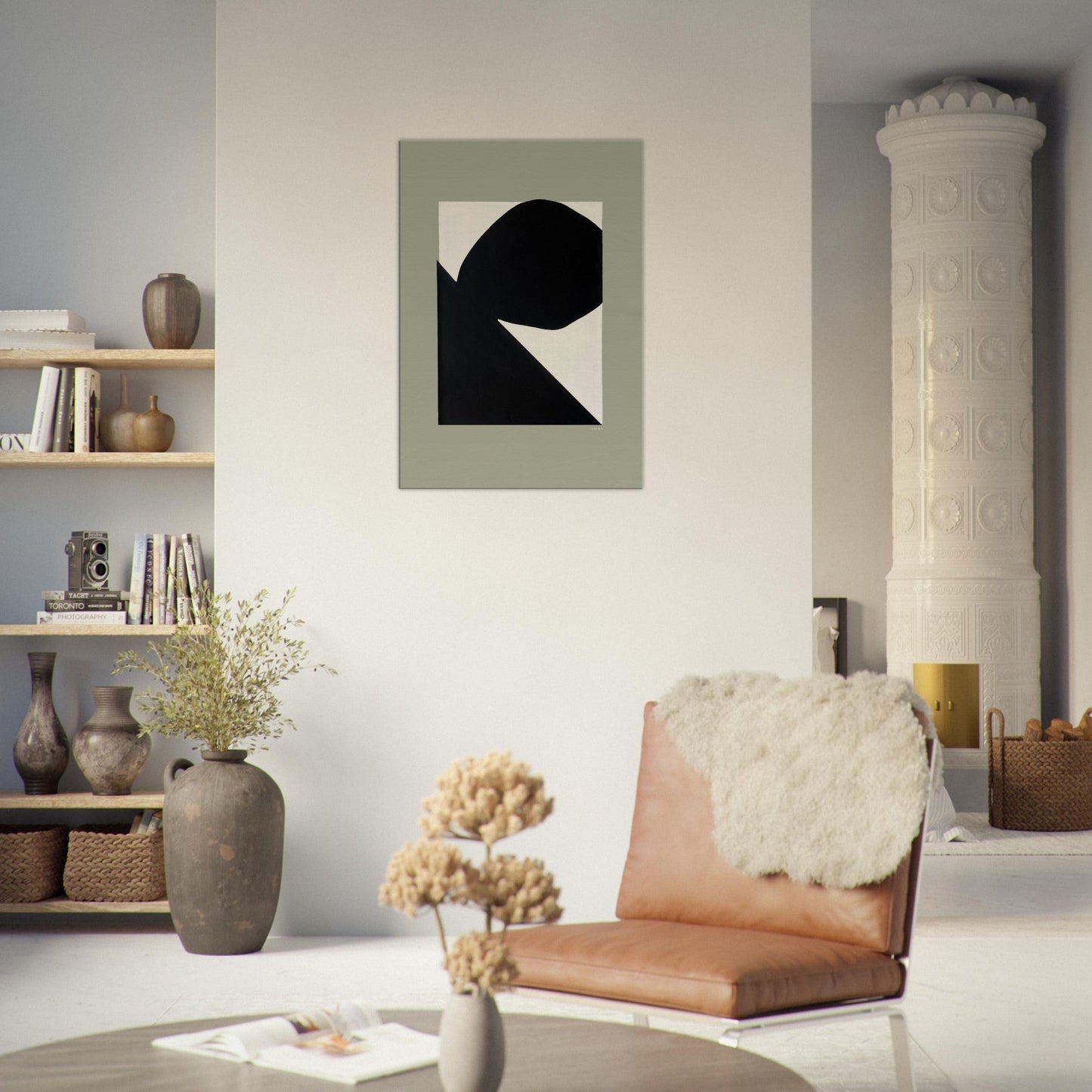 Abstract Landscape Art With Mountain Cliffs And Boulders: Canvas Art Print - Creations Awol