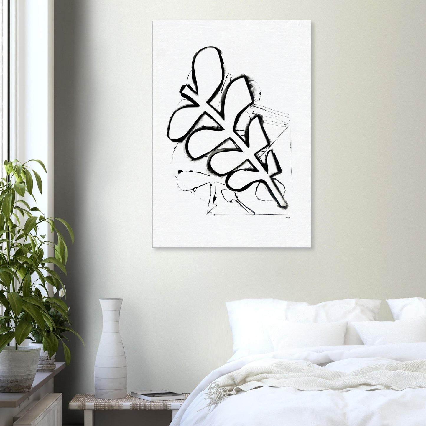 Abstract Plant Art, Mediterranean Garden: Canvas Art Print - Creations Awol