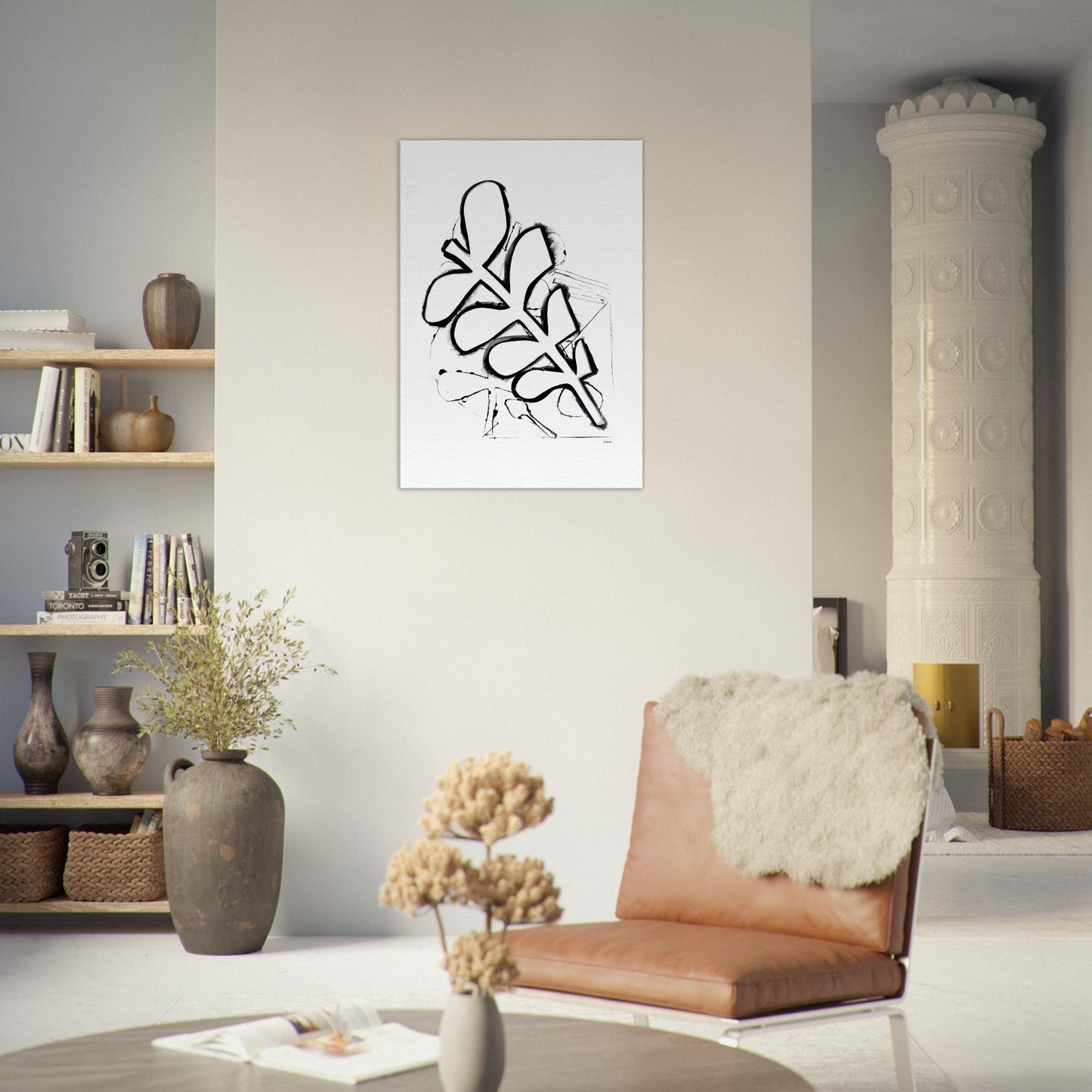 Abstract Plant Art, Mediterranean Garden: Canvas Art Print - Creations Awol