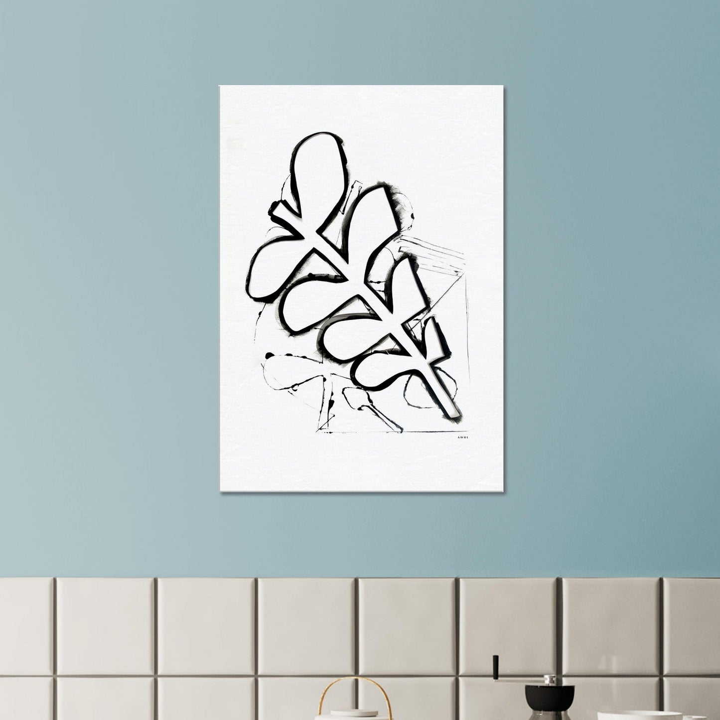 Abstract Plant Art, Mediterranean Garden: Canvas Art Print - Creations Awol
