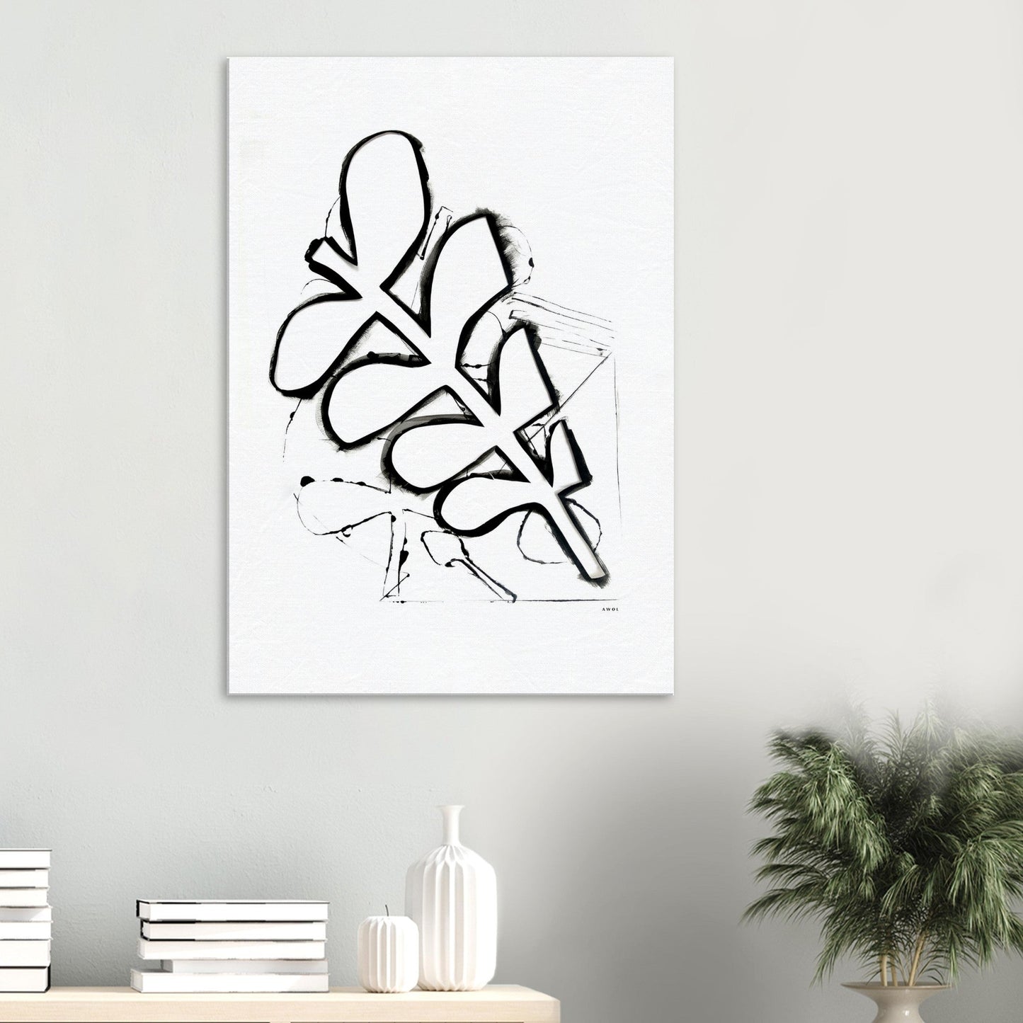 Abstract Plant Art, Mediterranean Garden: Canvas Art Print - Creations Awol