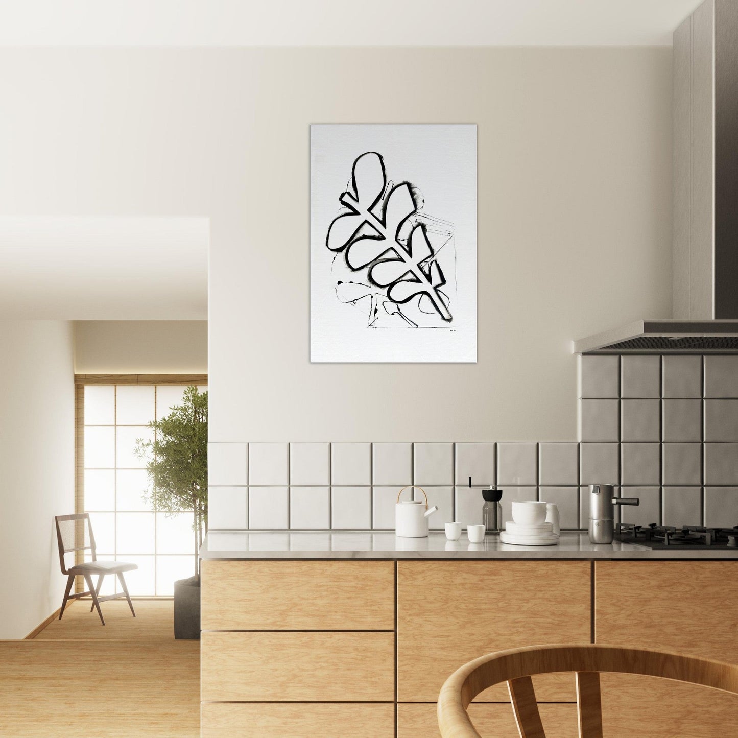 Abstract Plant Art, Mediterranean Garden: Canvas Art Print - Creations Awol