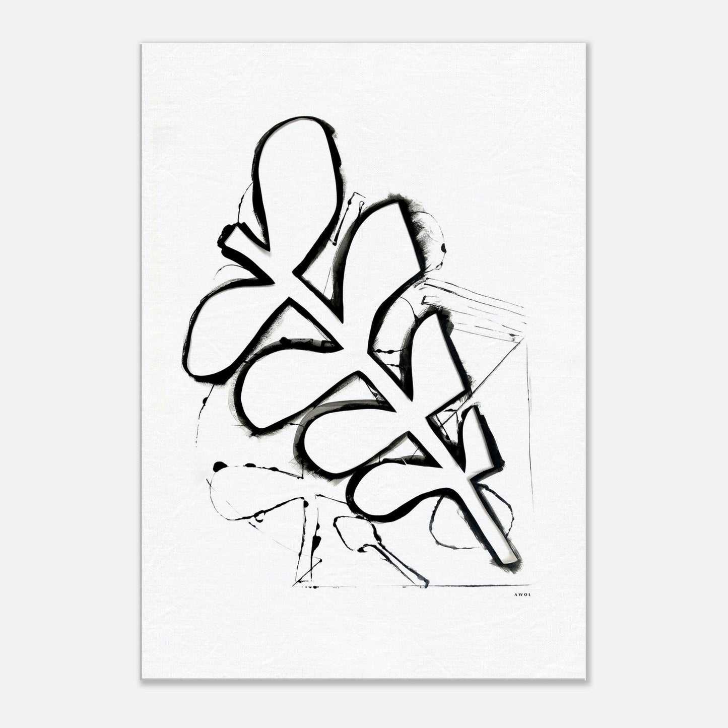 Abstract Plant Art, Mediterranean Garden: Canvas Art Print - Creations Awol