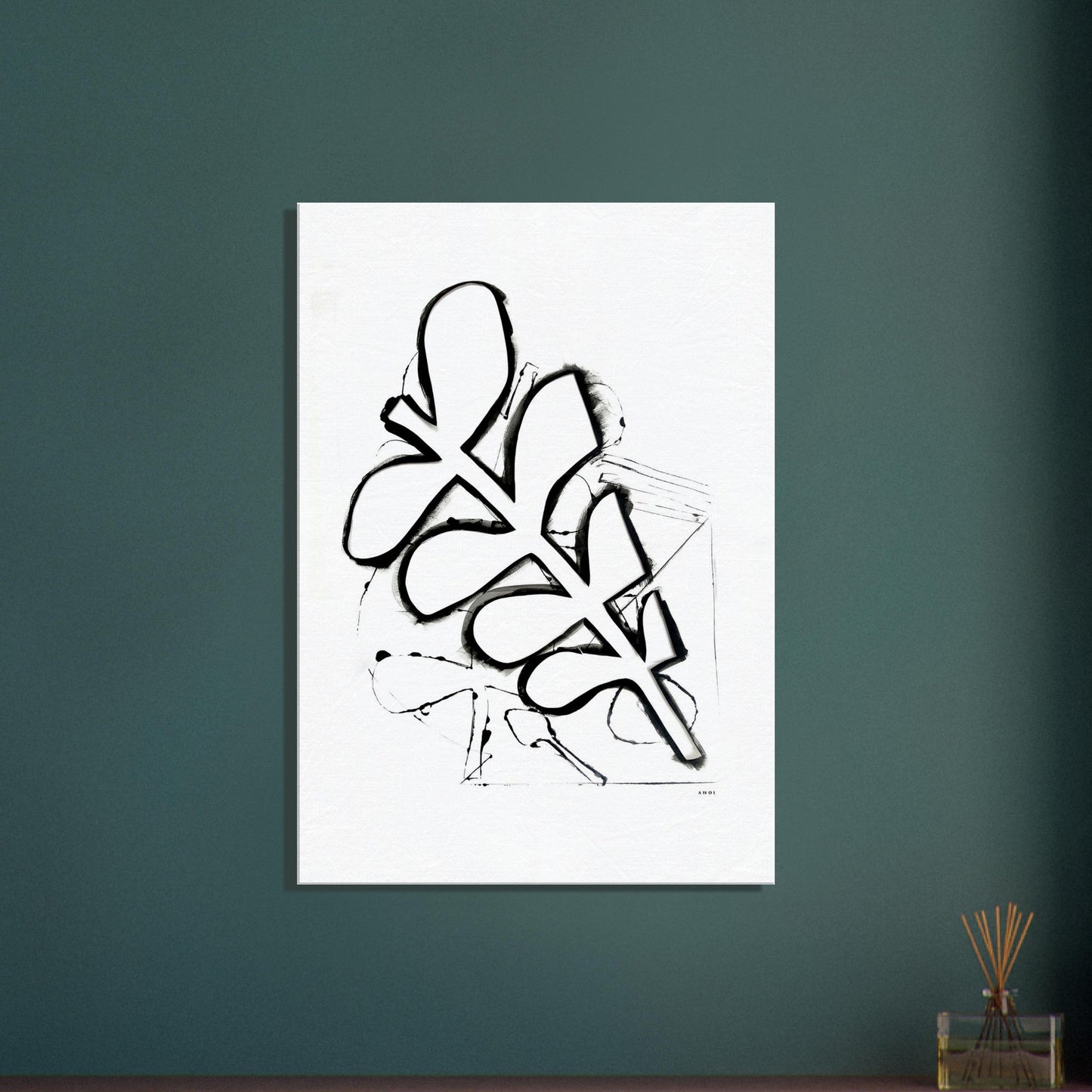 Abstract Plant Art, Mediterranean Garden: Canvas Art Print - Creations Awol