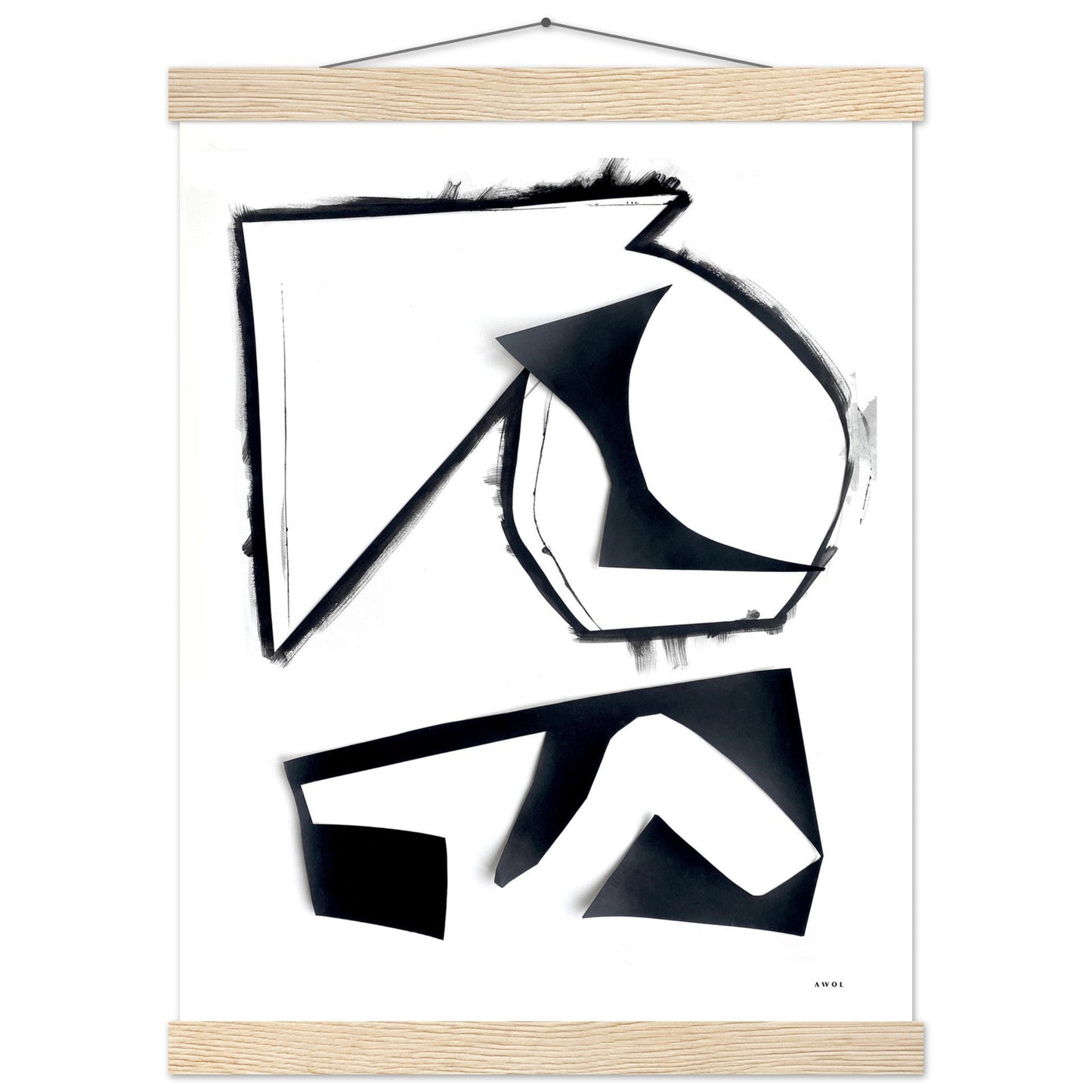 Abstract Rock Formations, Black And White Abstraction: Poster With Hanger - Creations Awol