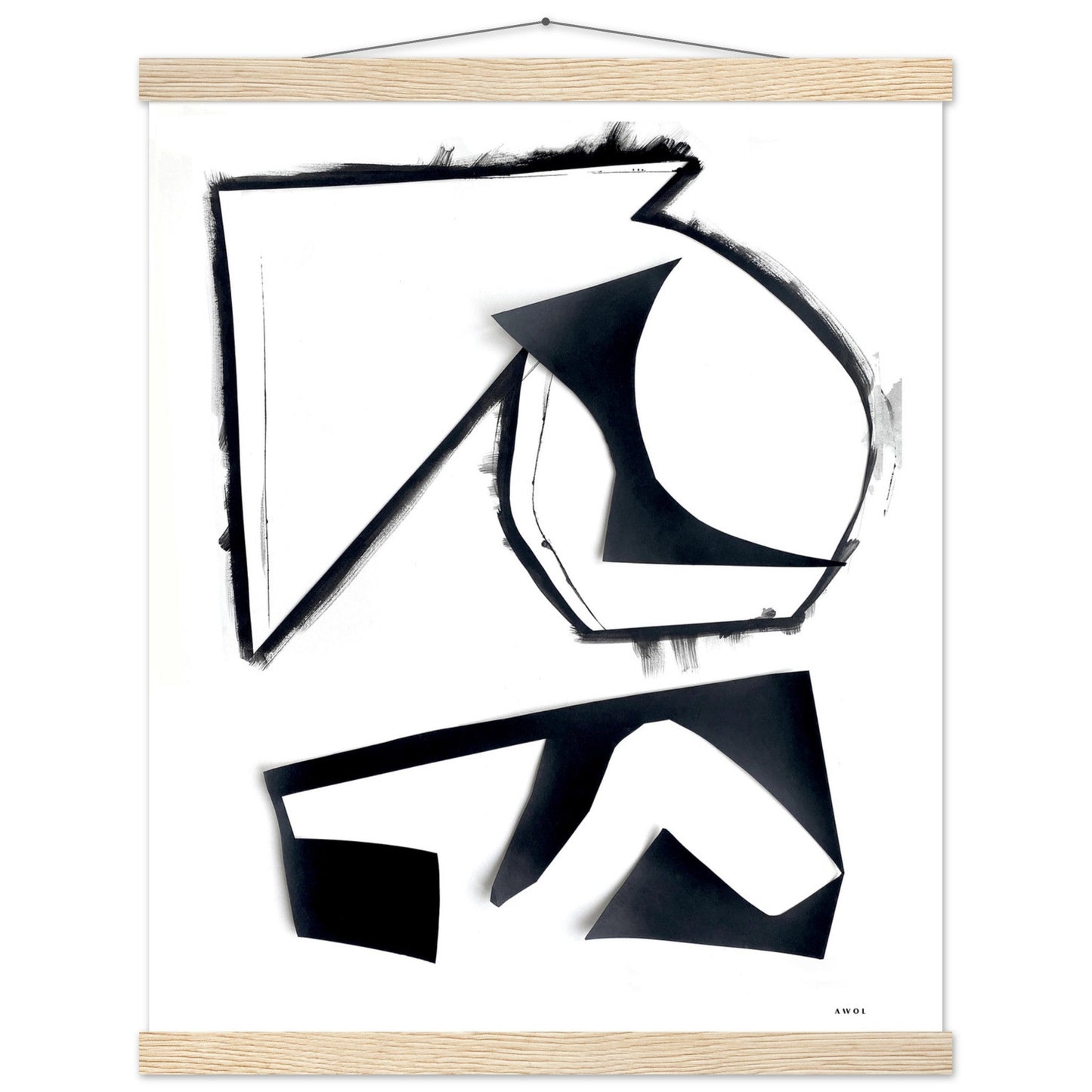 Abstract Rock Formations, Black And White Abstraction: Poster With Hanger - Creations Awol