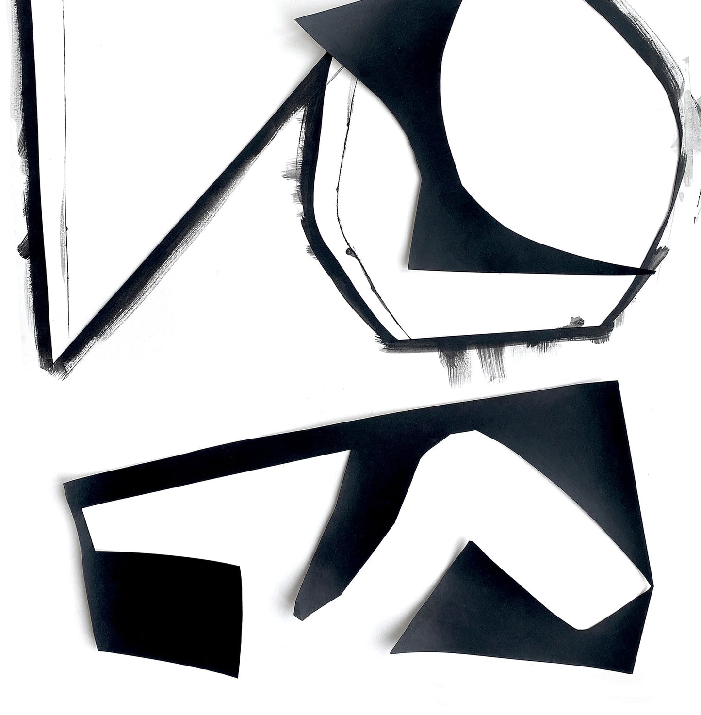 Abstract Rock Formations: Black And White Minimalist Shapes, Art Poster - Creations Awol