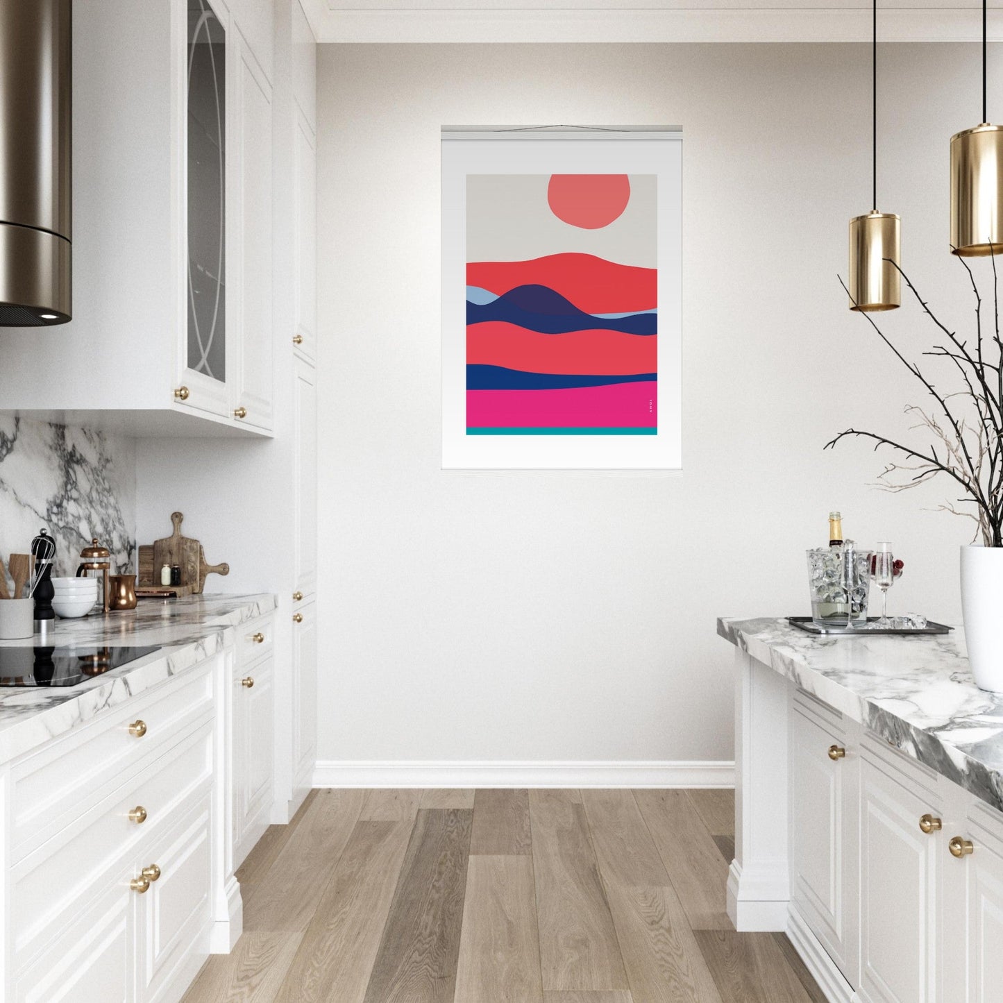 Abstract Sea Wall Art Print: Sunrises and Sunsets Poster With Hanger - Creations Awol