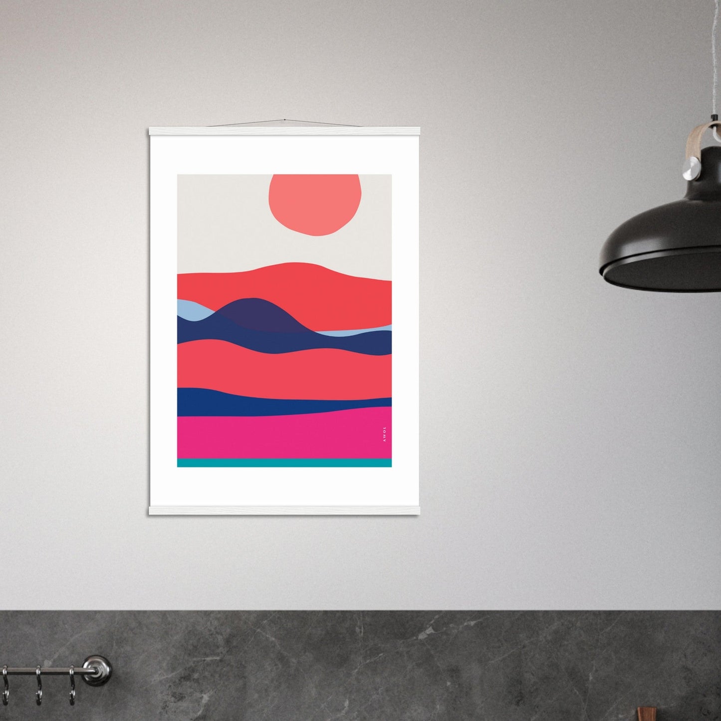Abstract Sea Wall Art Print: Sunrises and Sunsets Poster With Hanger - Creations Awol