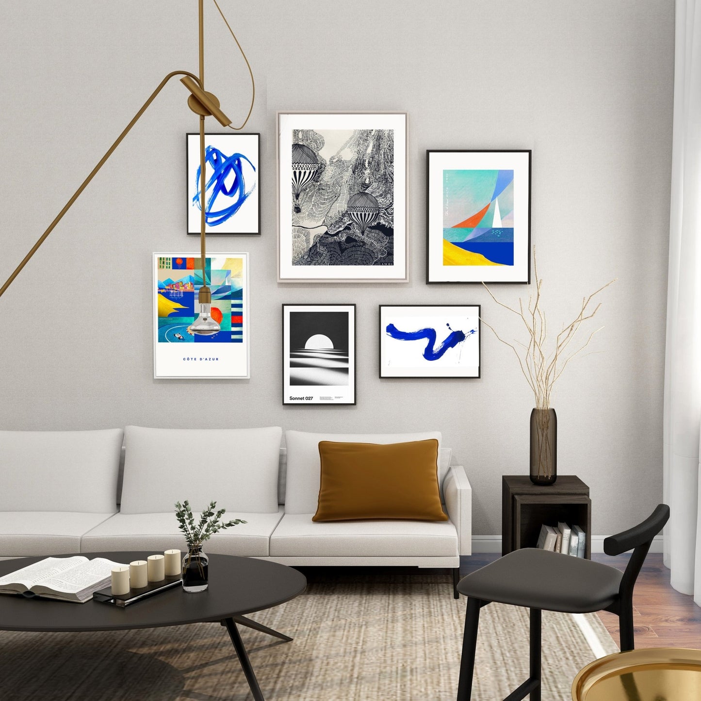Abstract Wall Art, Sailing On The Côte d'Azur: Aluminum Print - Creations Awol