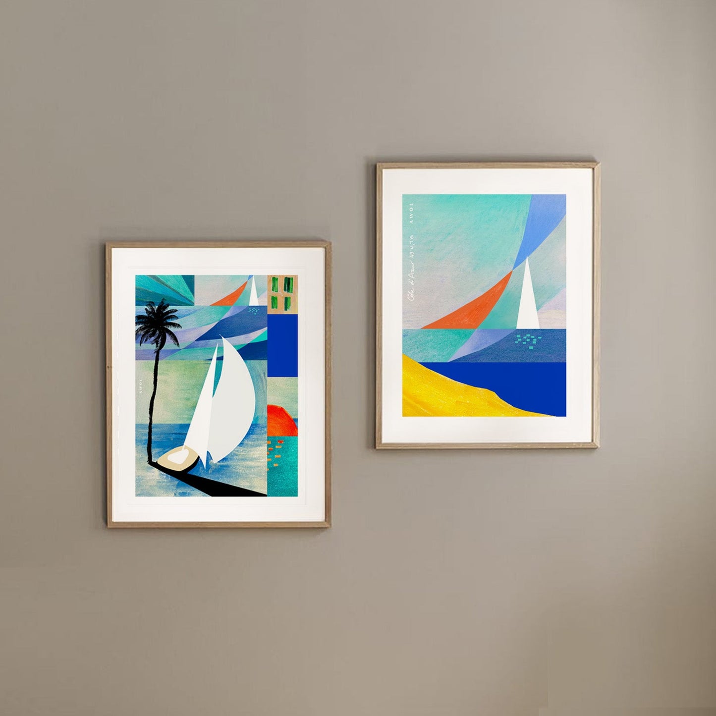 Abstract Wall Art, Sailing On The Côte d'Azur: Aluminum Print - Creations Awol