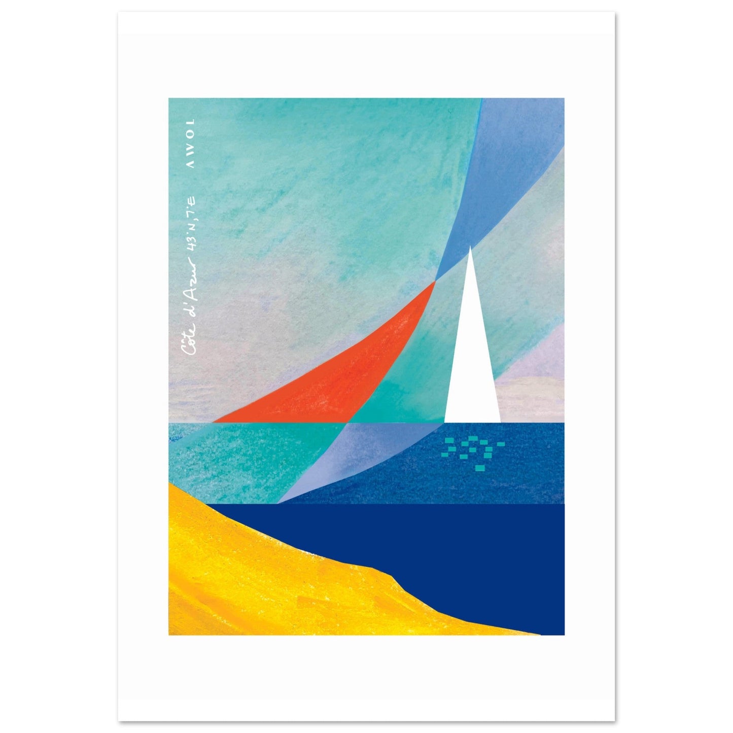 Abstract Wall Art, Sailing On The Côte d'Azur: Aluminum Print - Creations Awol