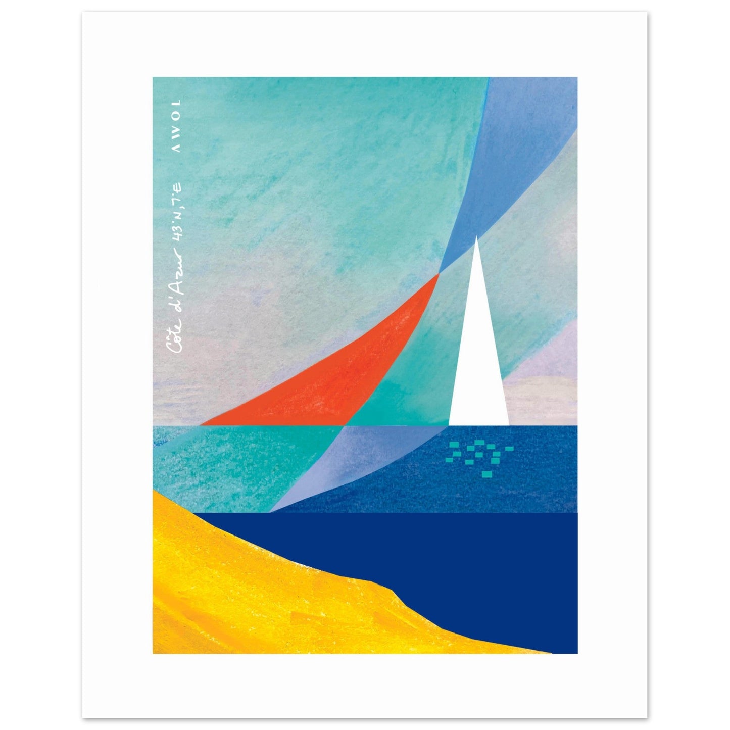 Abstract Wall Art, Sailing On The Côte d'Azur: Aluminum Print - Creations Awol