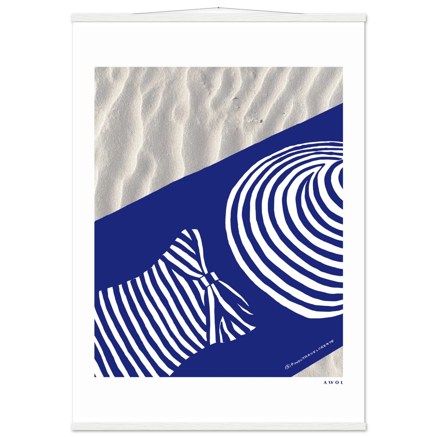 Woman In Oversized Hat And Stripes Sleeping On The Beach: Island Mood: Classic Matte Paper Poster with Hanger