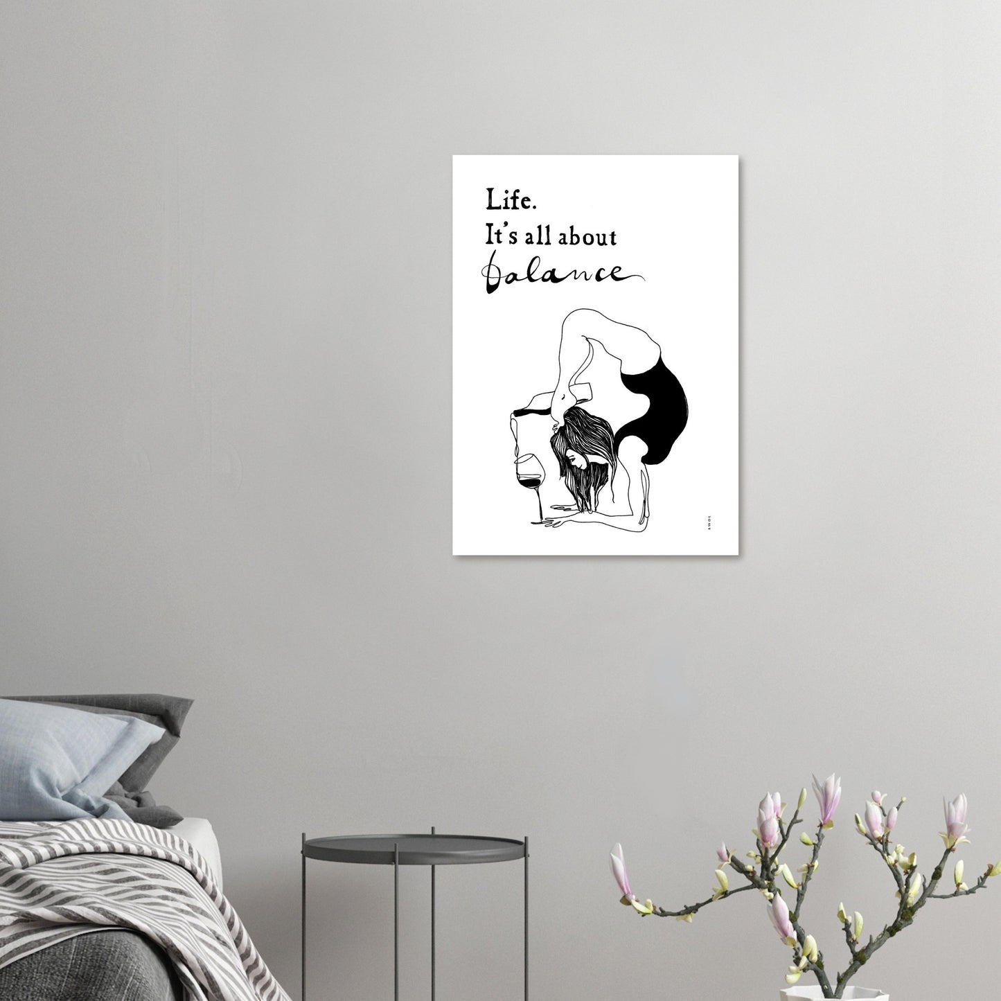 Funny Life Quote and Modern Spirituality Art Print: Yoga Poster Print