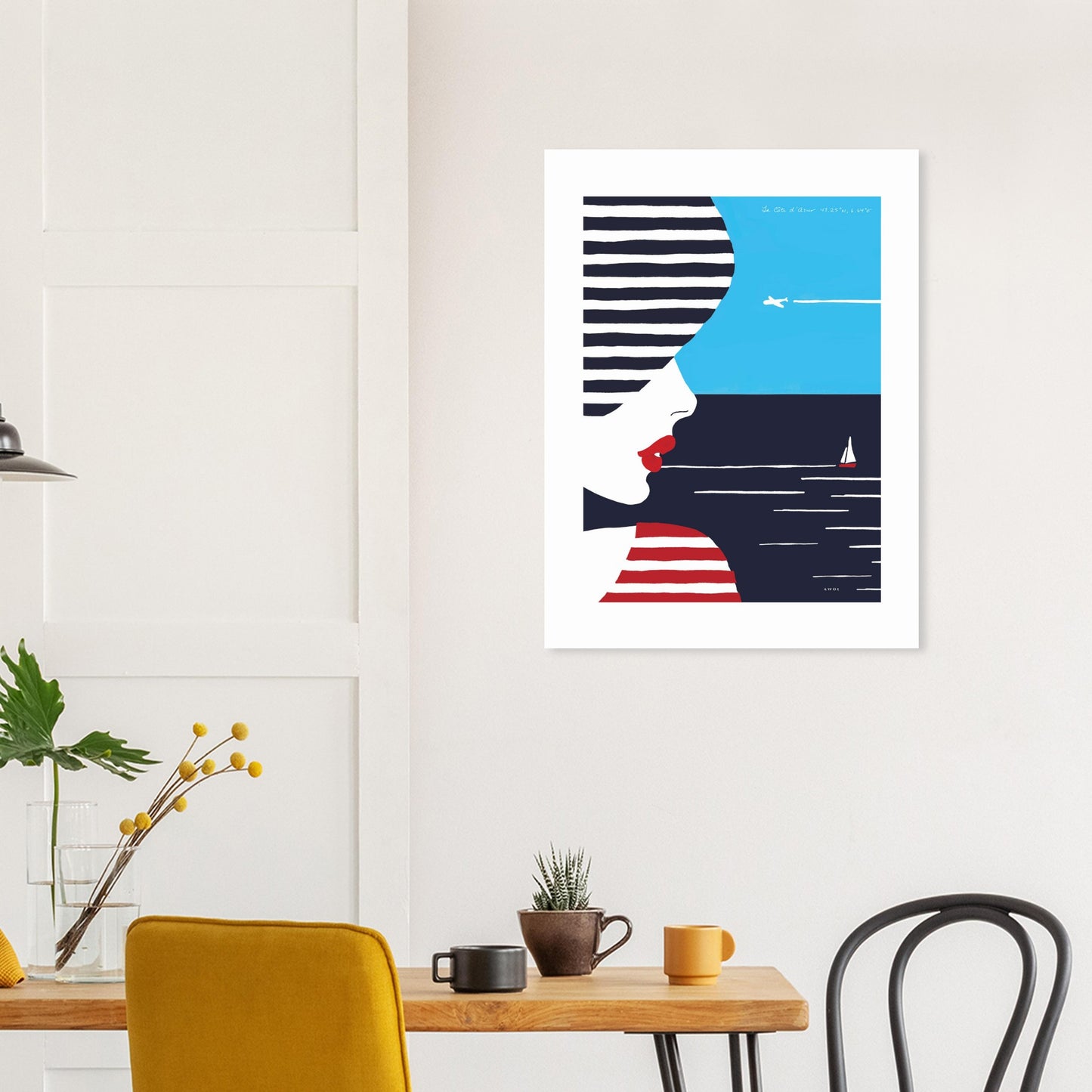 Colourful Beach Portrait Of A Woman By The Sea: Aluminum Art Print