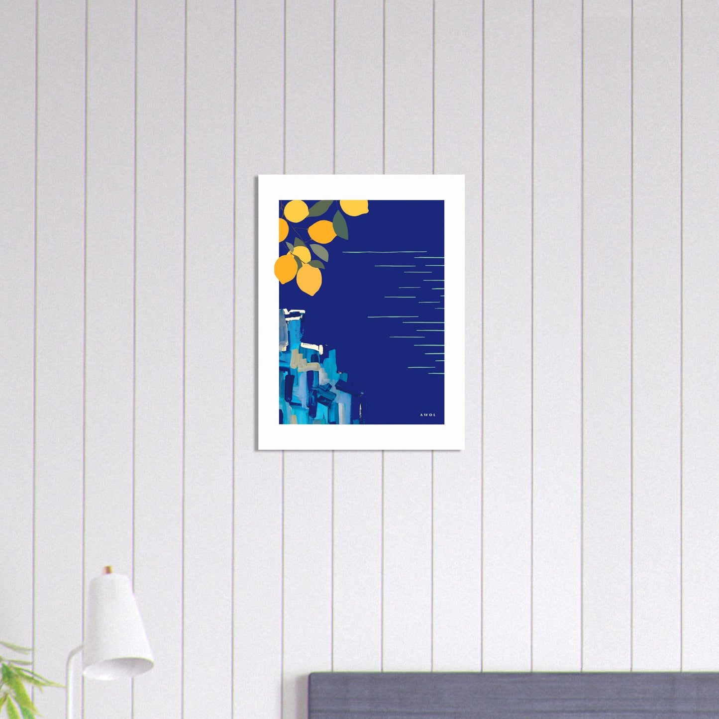 Amalfi Coast With Lemons By The Sea, Italy Landscape Art: Aluminum Print - Creations Awol