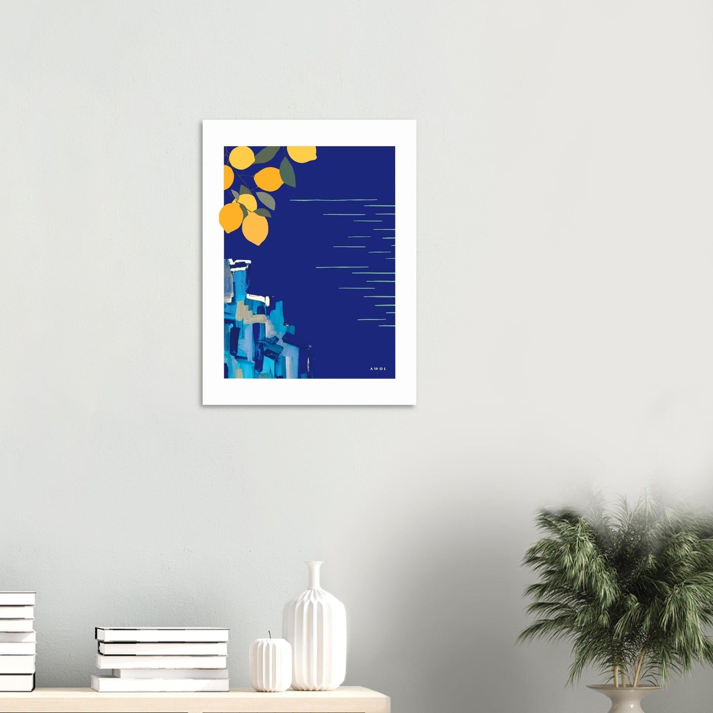 Amalfi Coast With Lemons By The Sea, Italy Landscape Art: Aluminum Print - Creations Awol