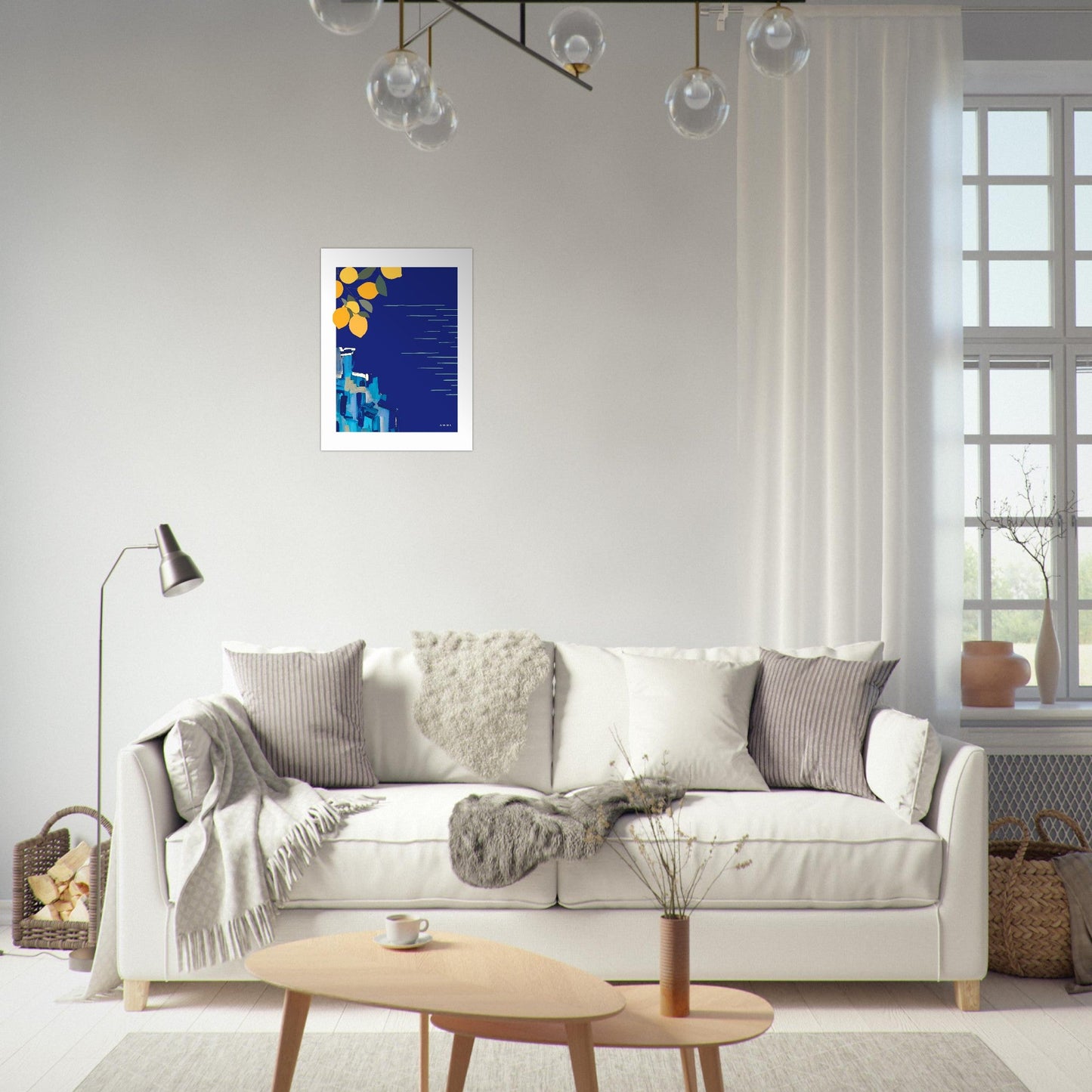 Amalfi Coast With Lemons By The Sea, Italy Landscape Art: Aluminum Print - Creations Awol