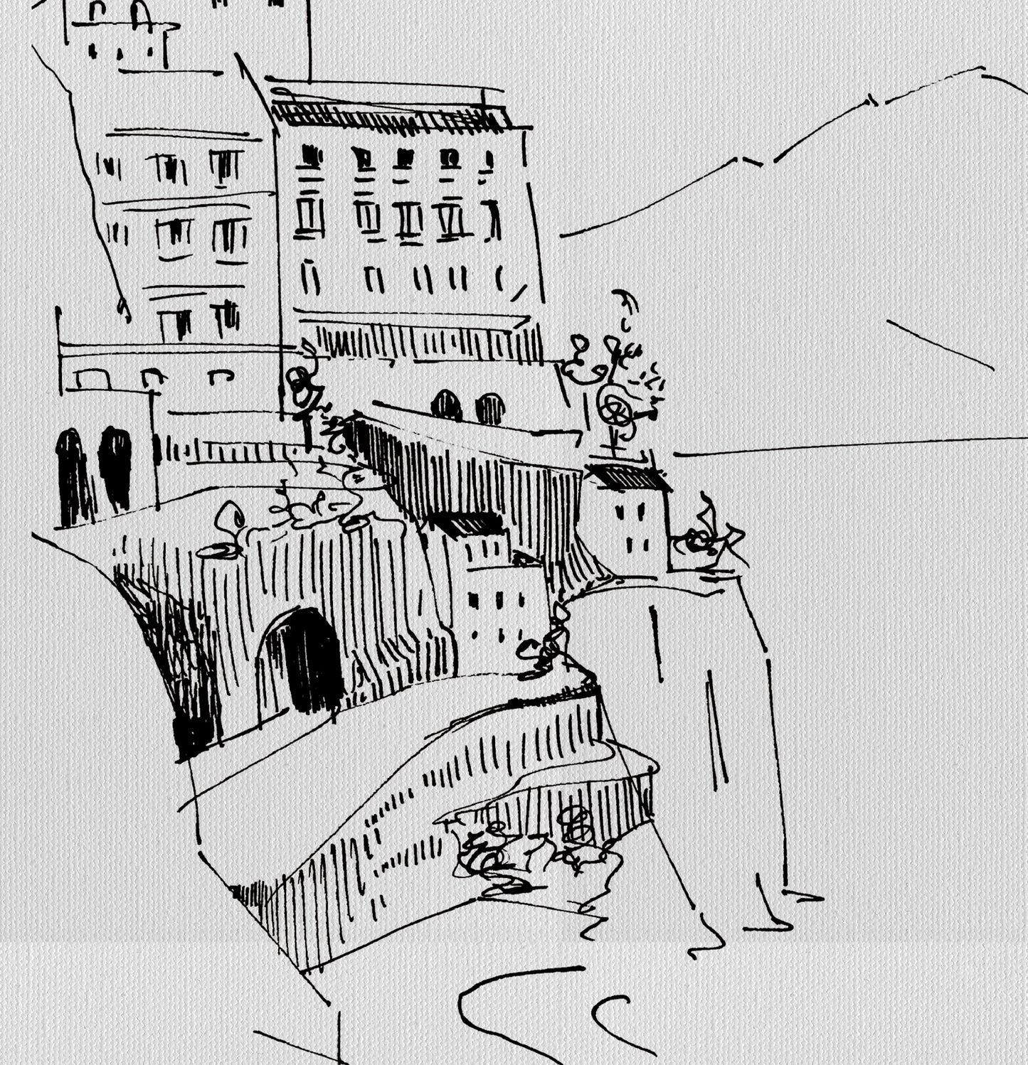 Small Towns And Villas On The Amalfi Coast, Italy Art Print On Canvas