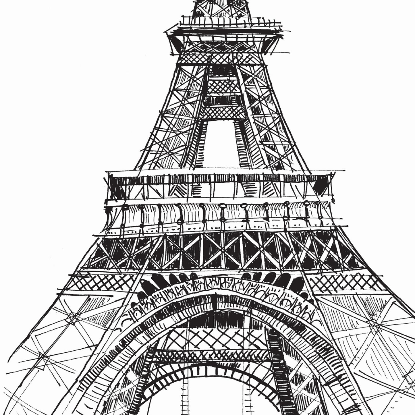 Paris Wall Art, Eiffel Tower In Black And White Art Print: France Travel Poster