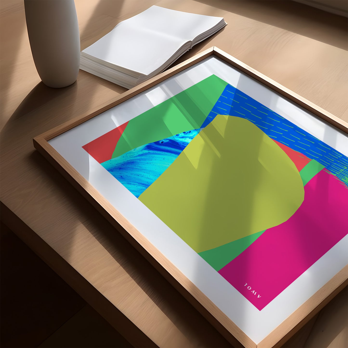 Colourful Bali, Thailand And Vietnam Abstract Landscapes: Wooden Framed Poster