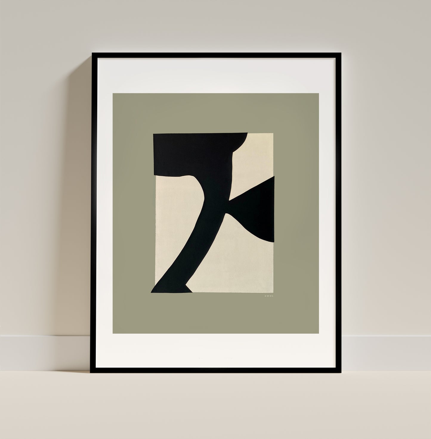 Large Abstract Wall art With Minimalist Flower: Premium Poster Print