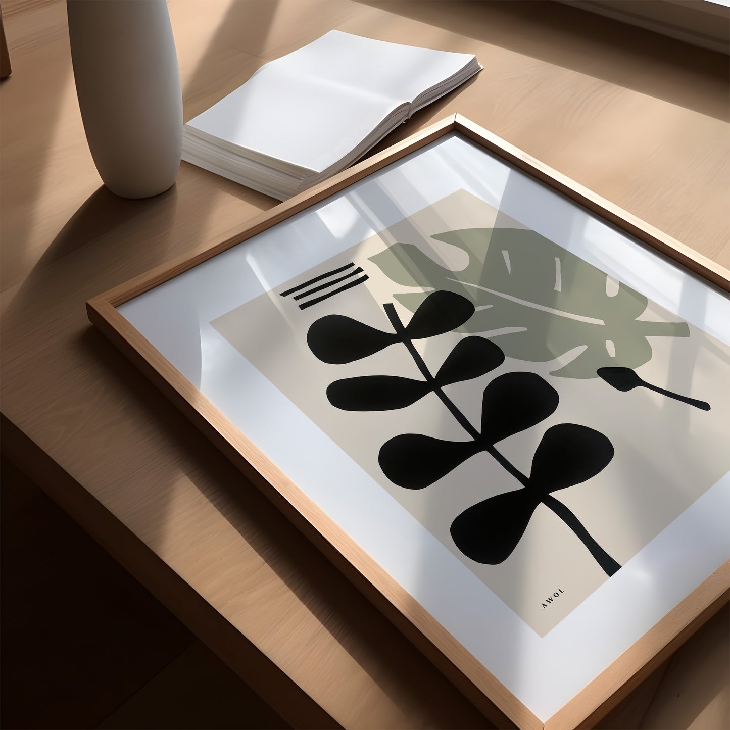 Tropical Plant Botanical Art, Framed Poster