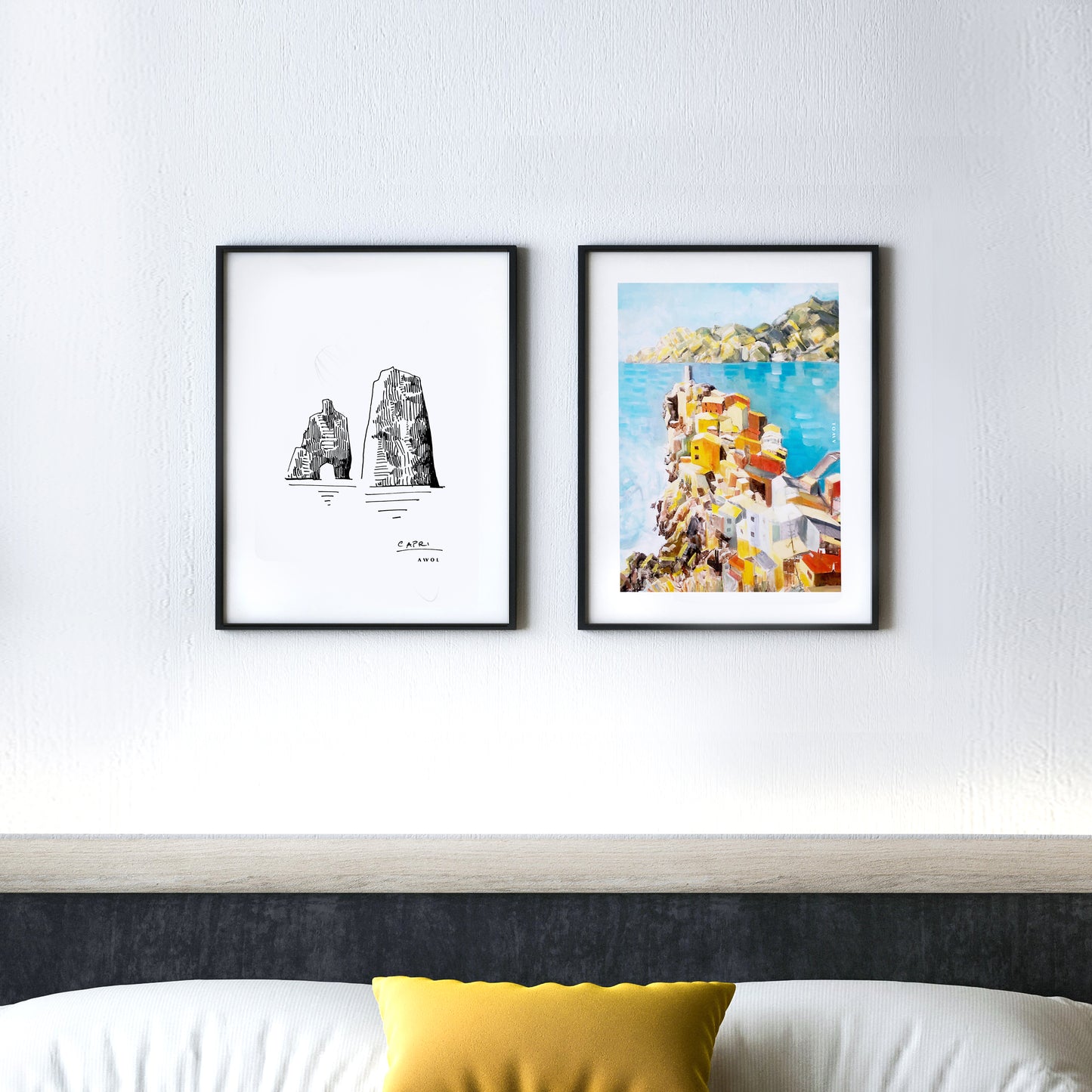 Italy Art Print: Colourful Seaside Towns, Mediterranean Poster Print