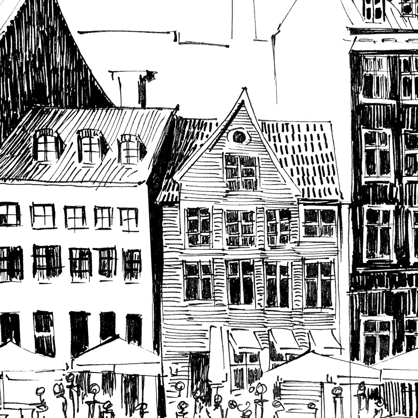 Saturday Afternoon By Nyhavn Canal In Copenhagen, Denmark: Premium Matte Paper Art Print